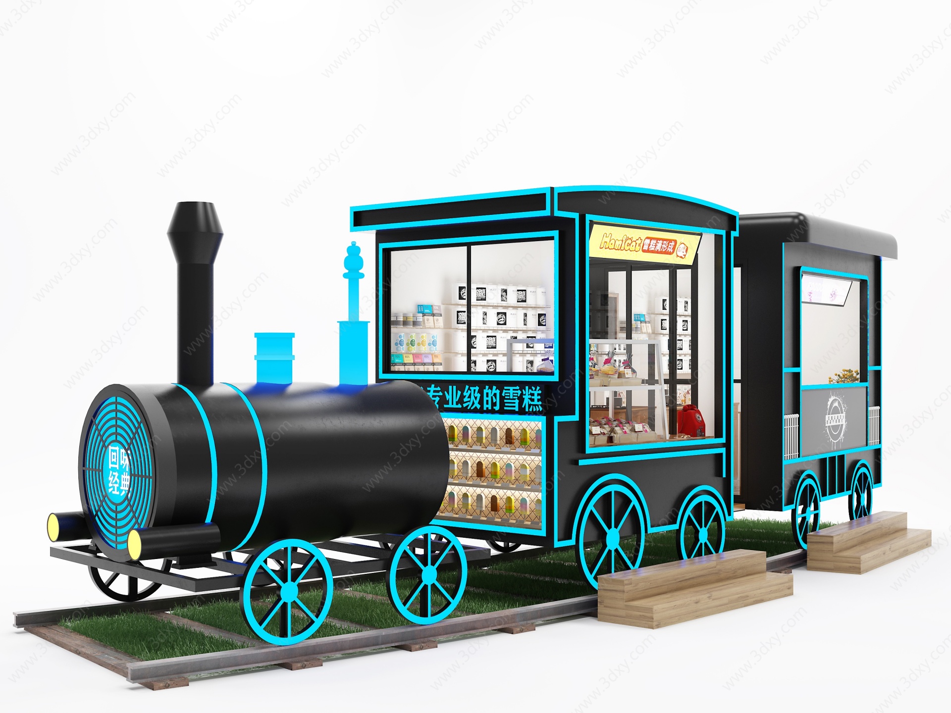 小火车售货车3D模型