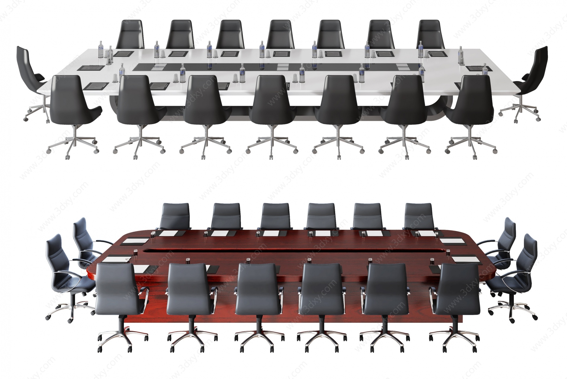 现代会议桌办公家具3D模型