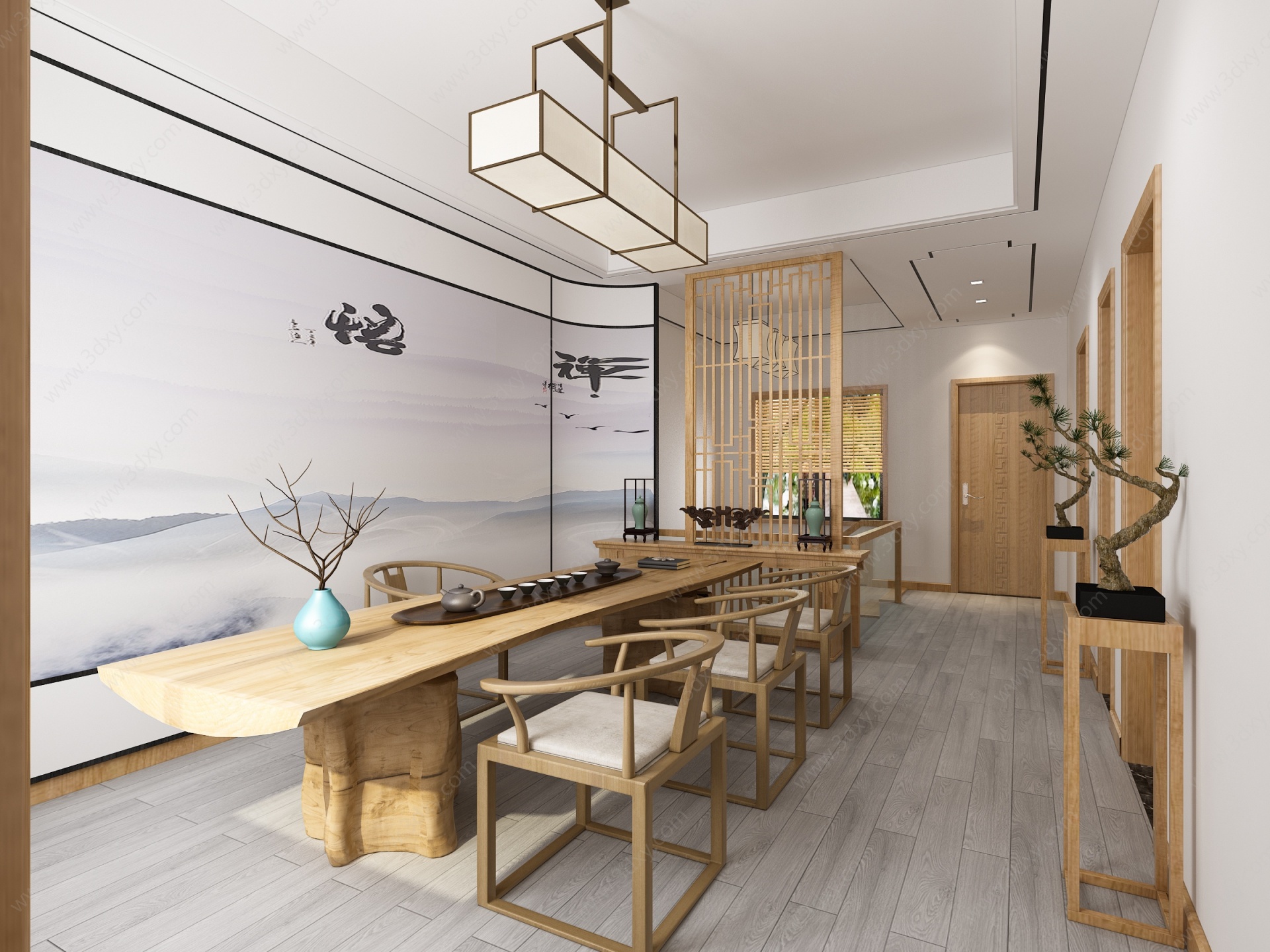 新中式茶室3D模型