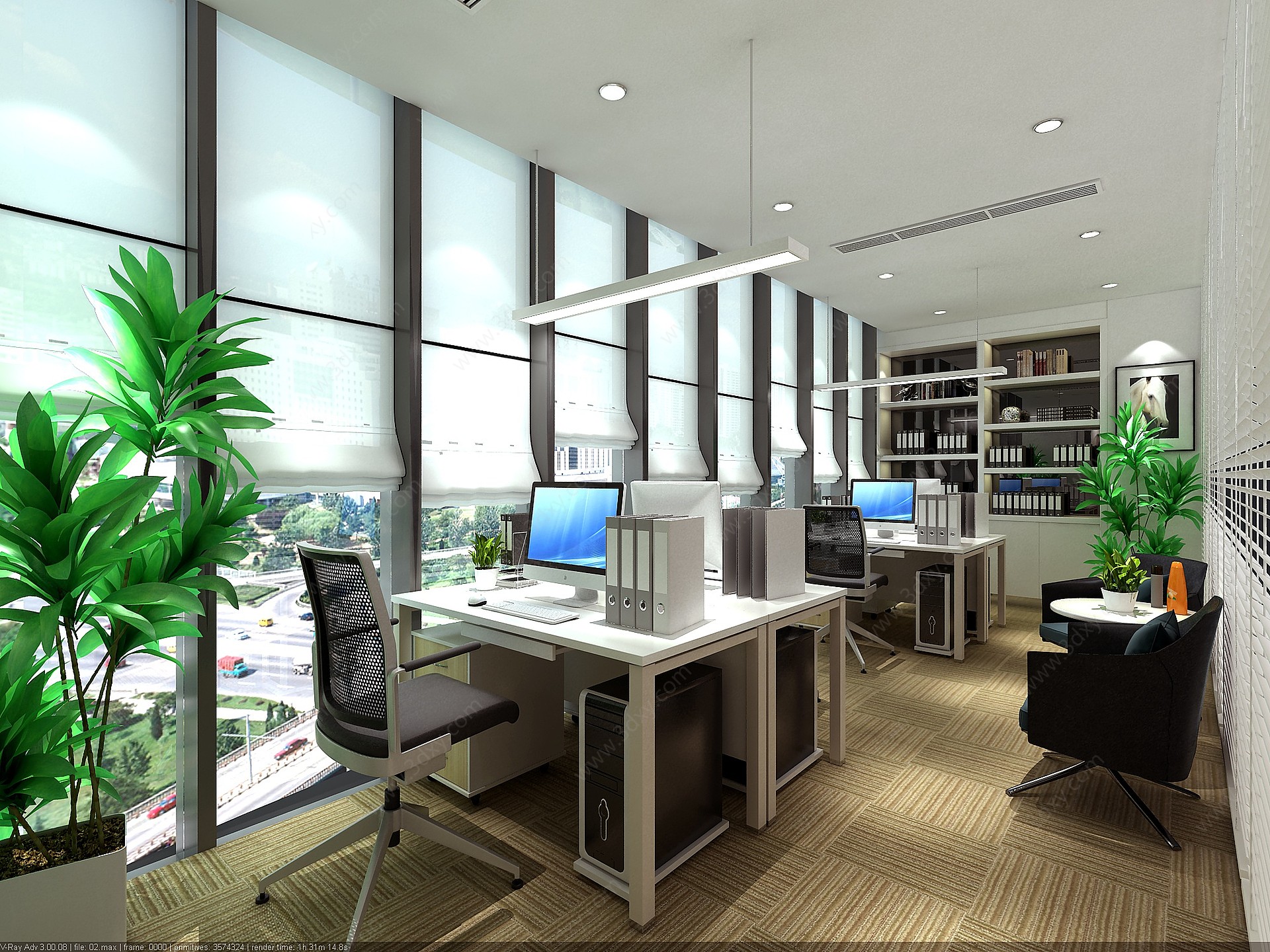现代办公室财务室3D模型