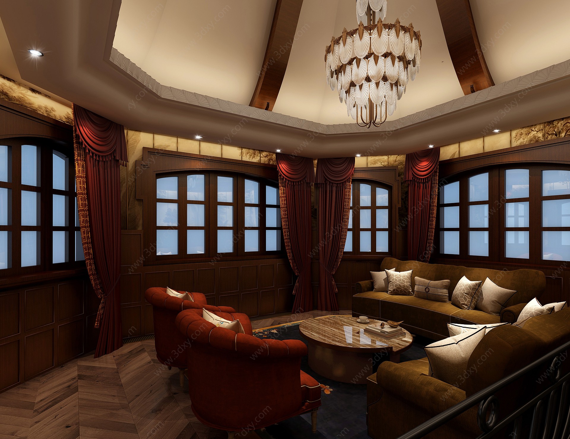 新古典客餐厅起居室会客室3D模型
