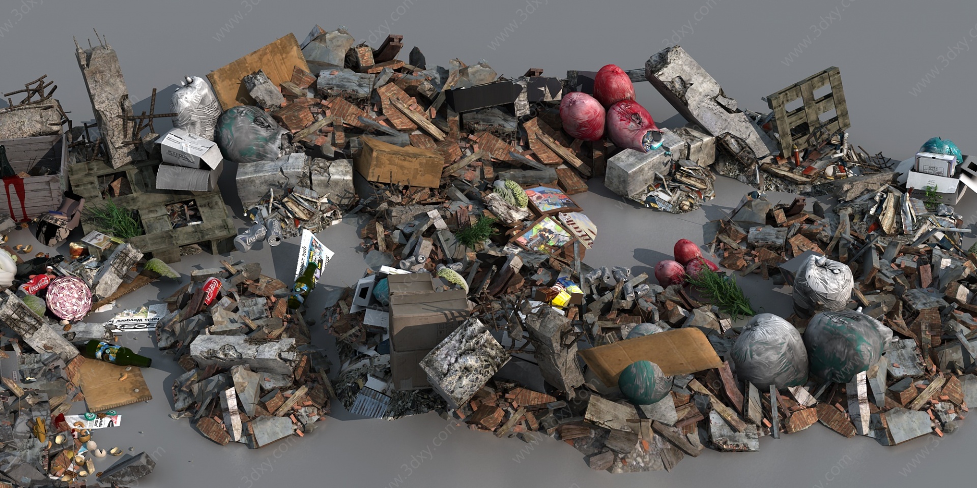 生活垃圾垃圾堆废品3D模型