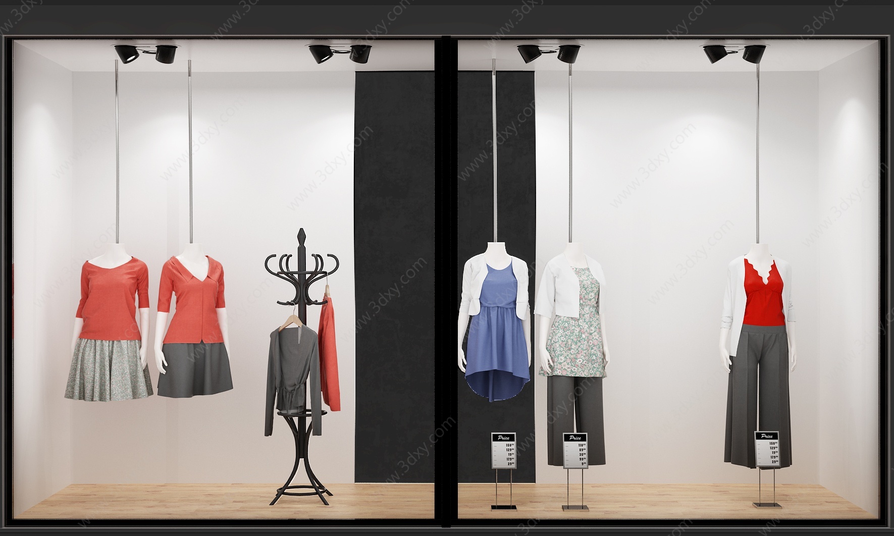 半身人物女士衣服商场橱柜3D模型