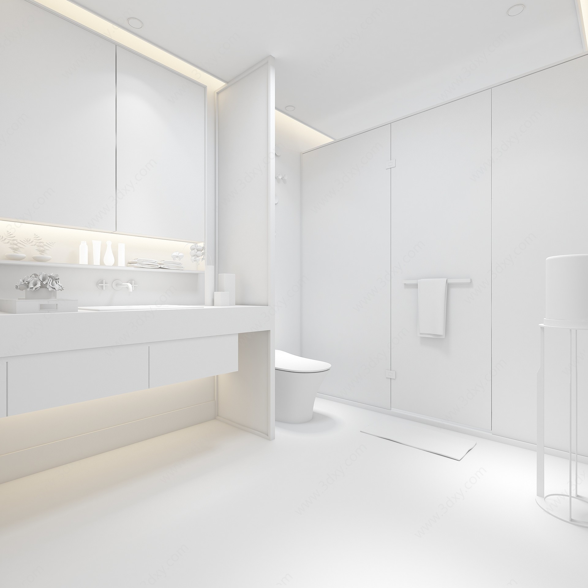 新中式卫生间洗手台3D模型
