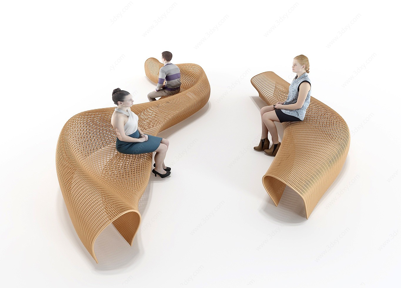 公共座椅休息等候座椅3D模型
