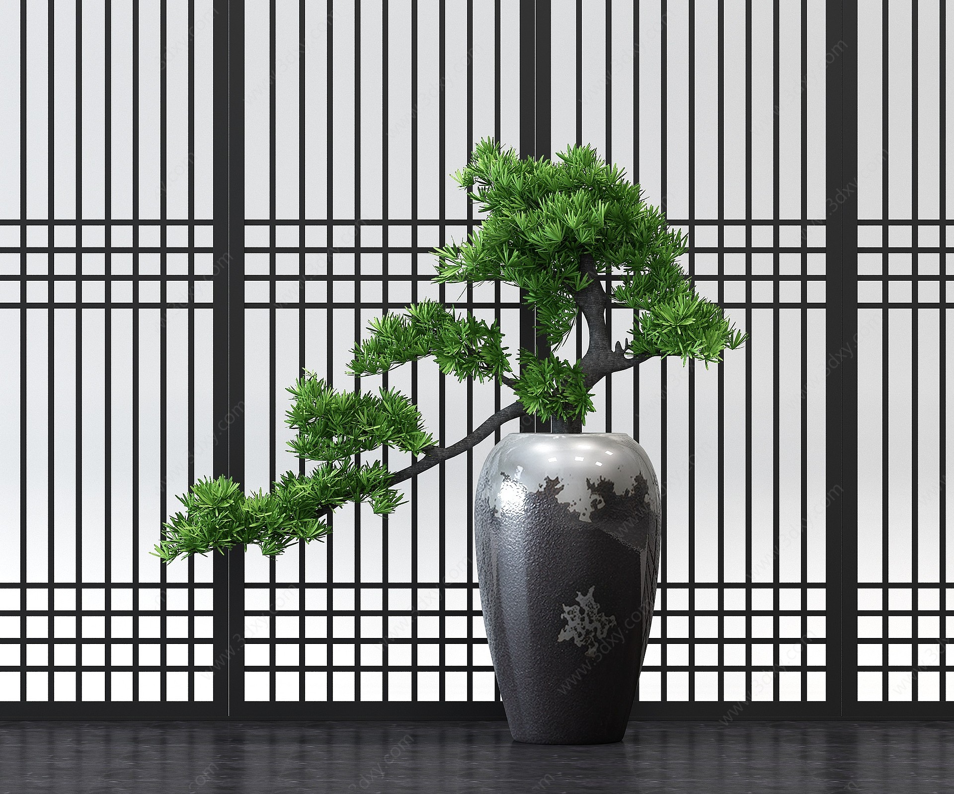新中式景观松树植物3D模型