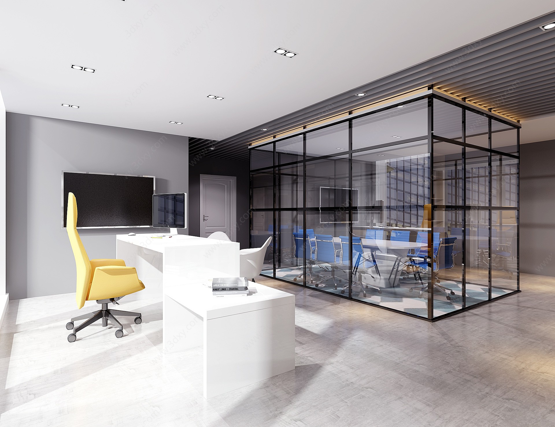 现代风格办公室3D模型