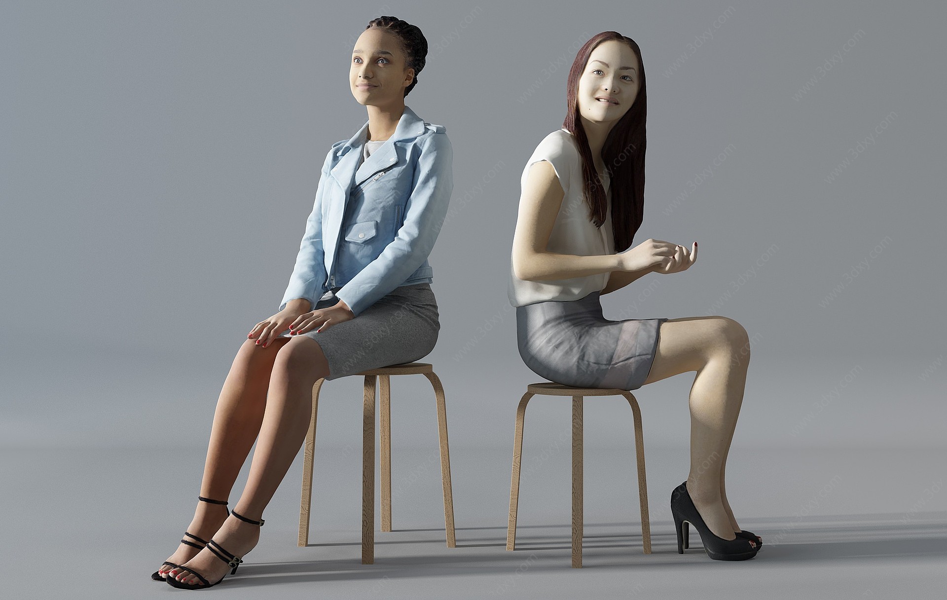 坐着的女人3D模型