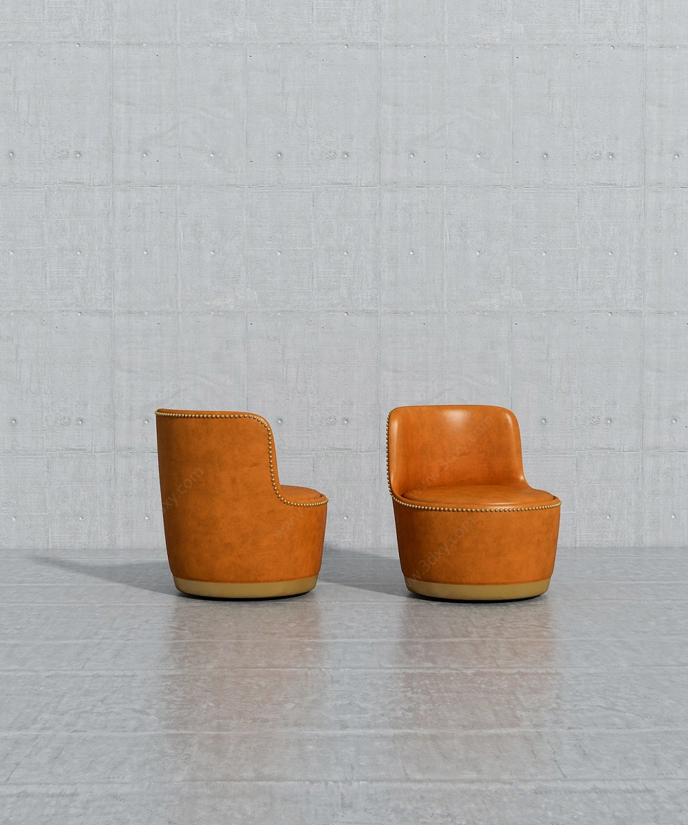 简欧工业单人沙发椅子3D模型
