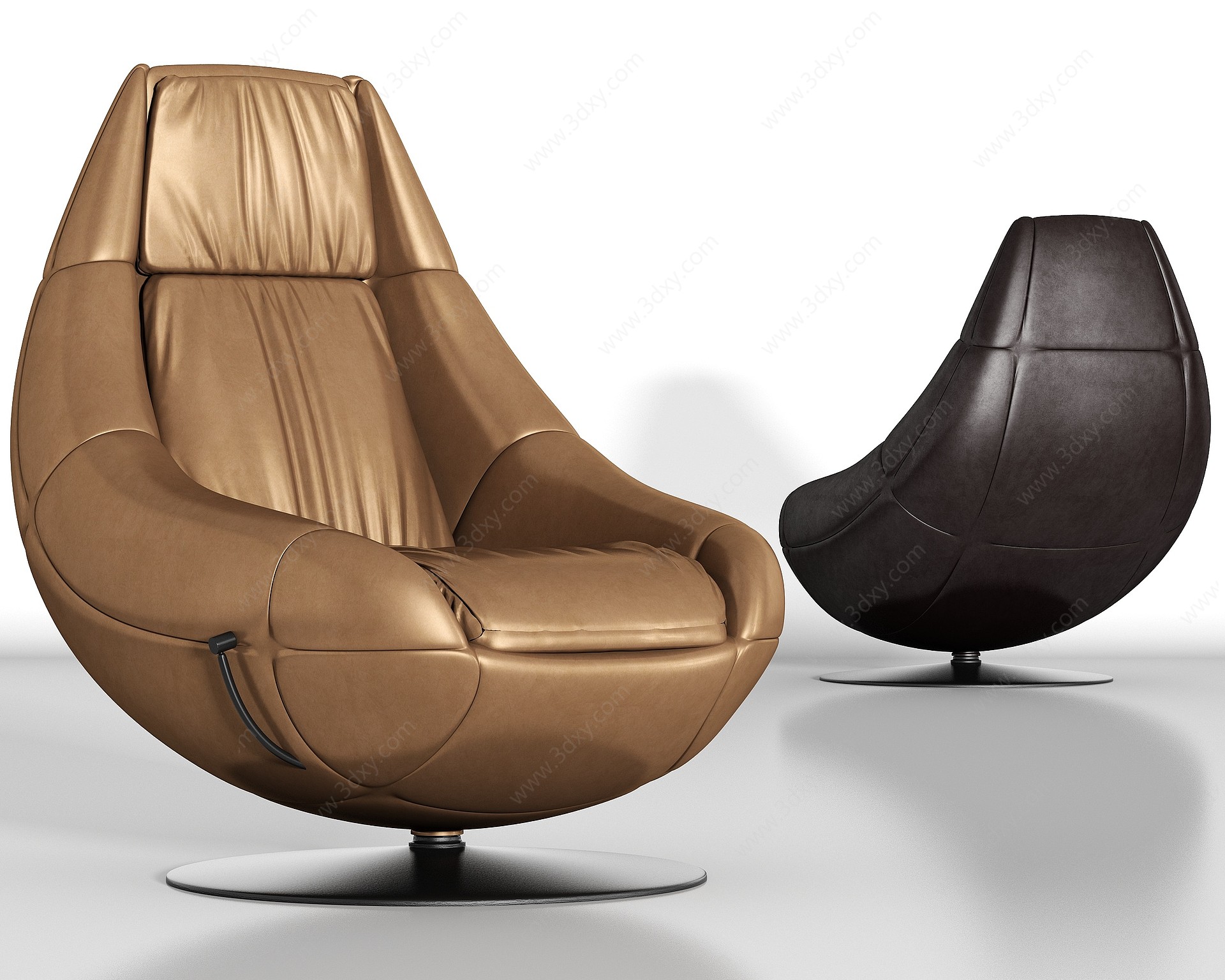 皮革奢华休闲单人沙发3D模型