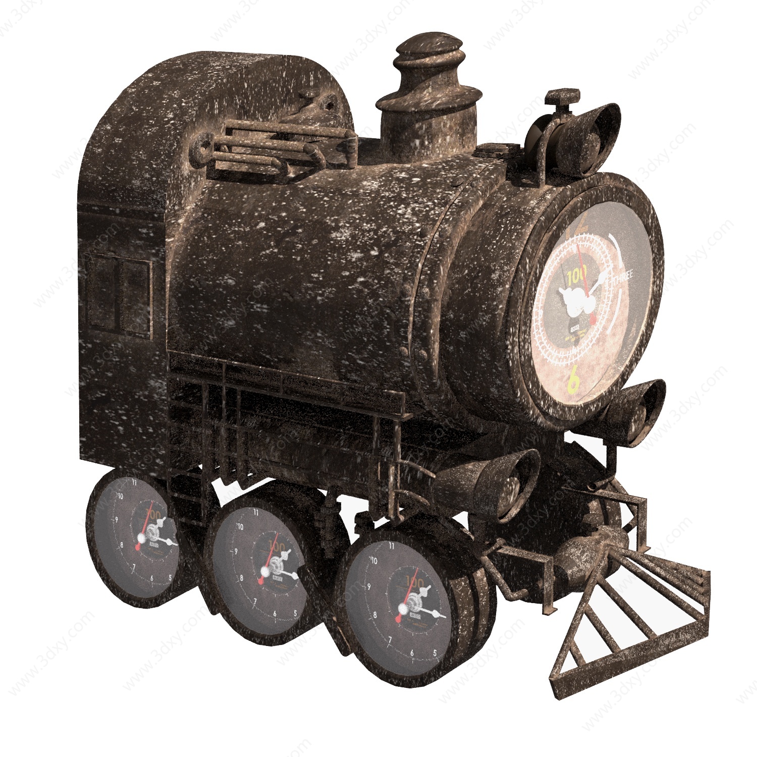 工业风复古火车头3D模型