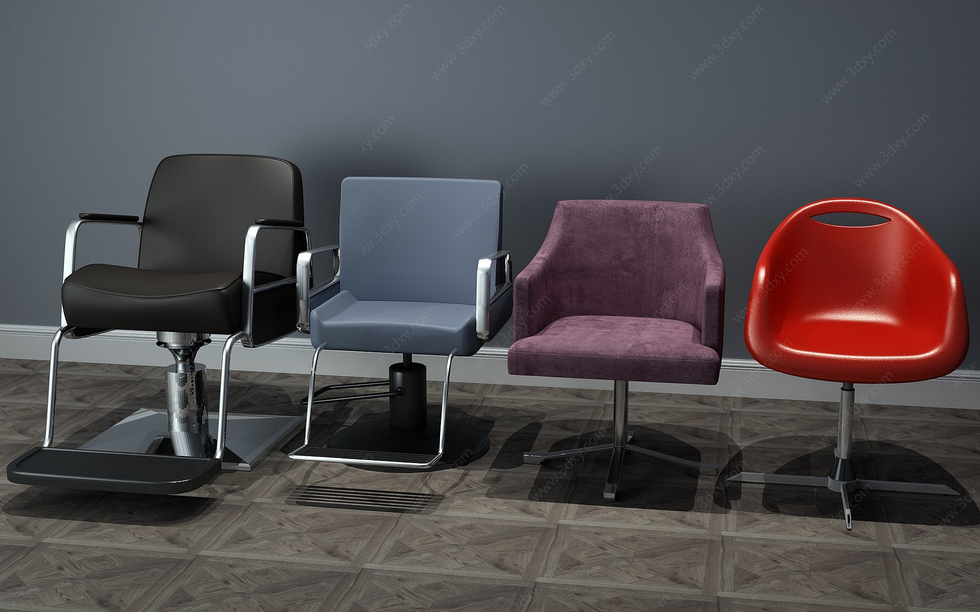 现代理发椅单椅3D模型