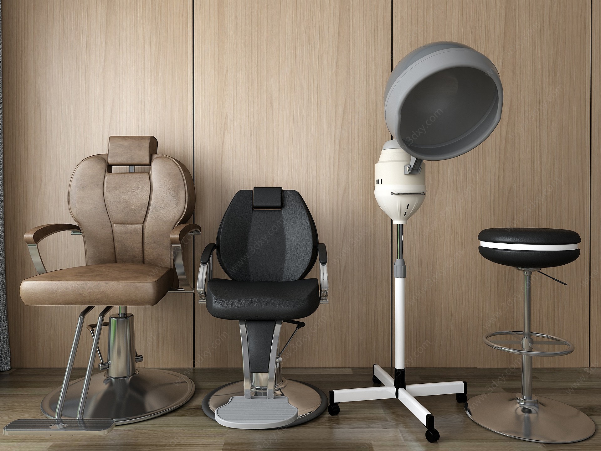 现代理发椅单椅3D模型