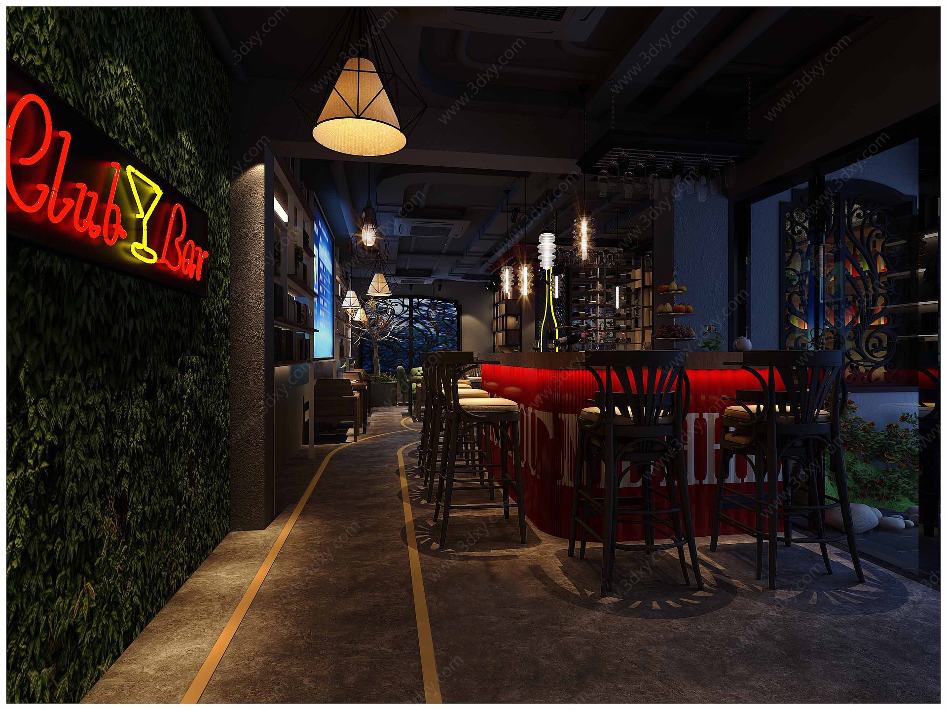 新中式酒吧3D模型