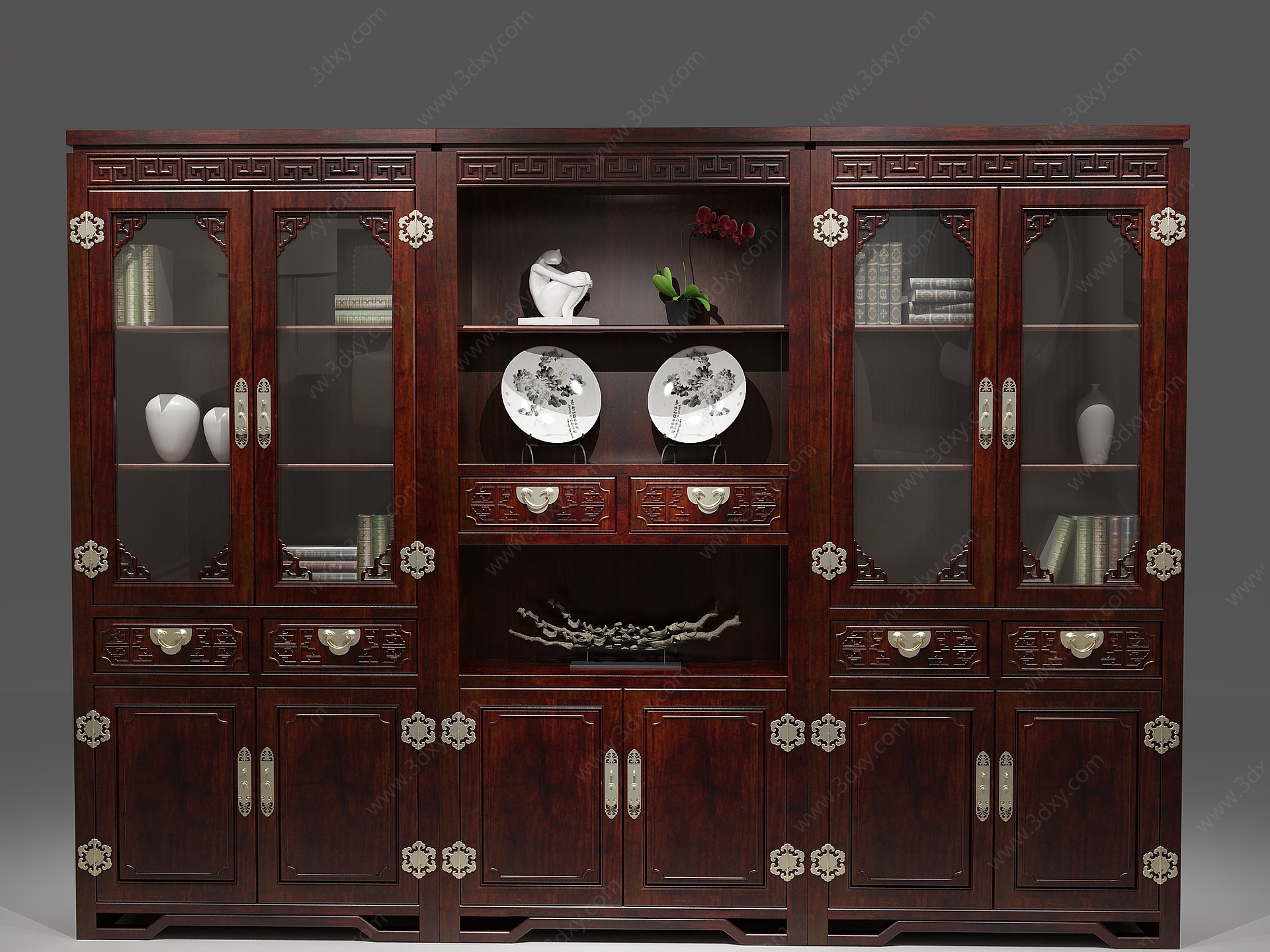 中式装饰柜置物柜3D模型
