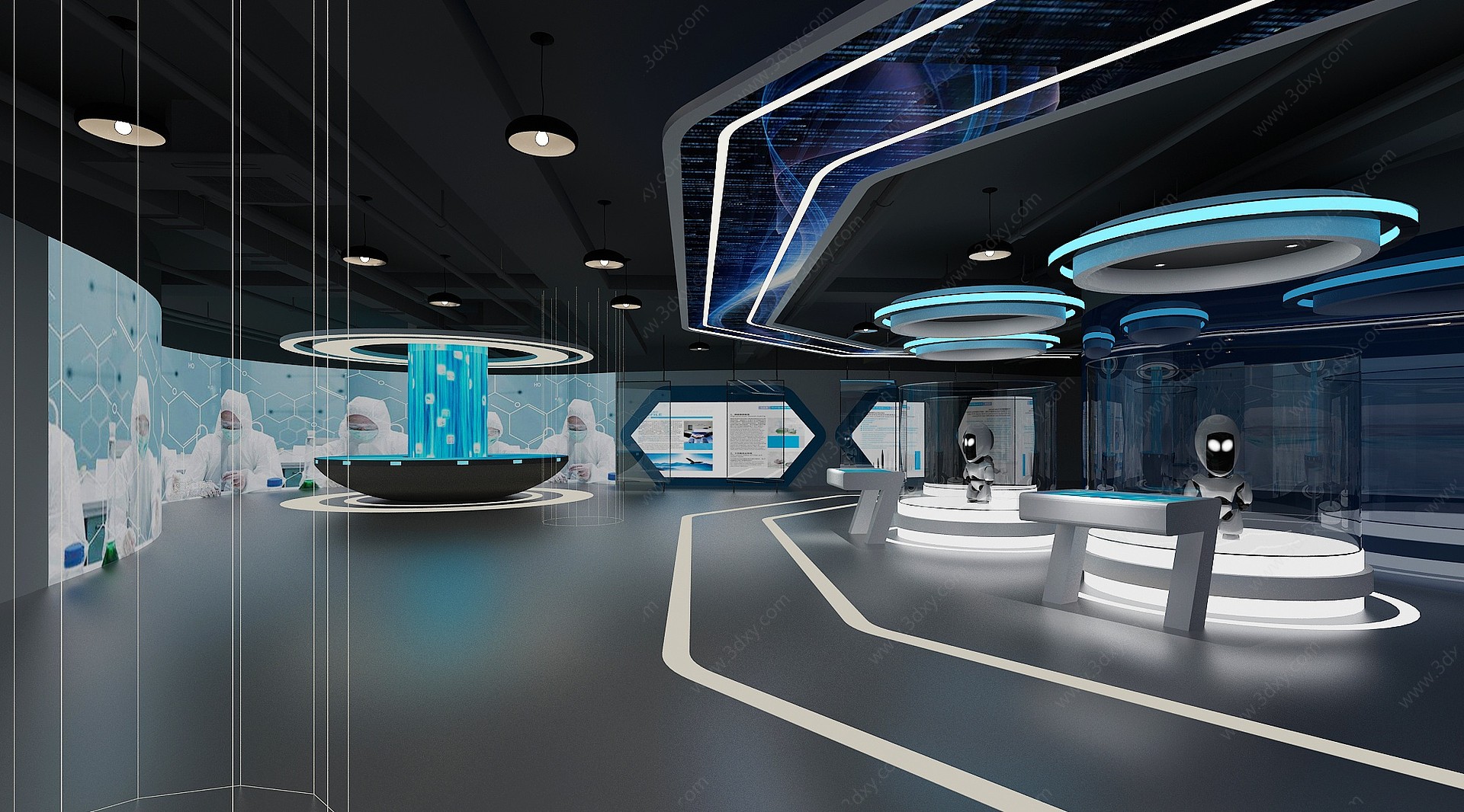 现代科技展厅智能机器人3D模型