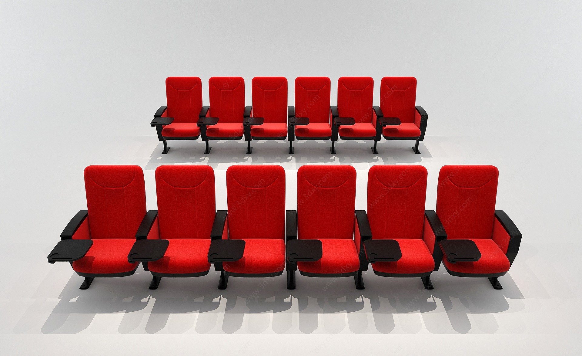 现代剧院多功能会议椅3D模型