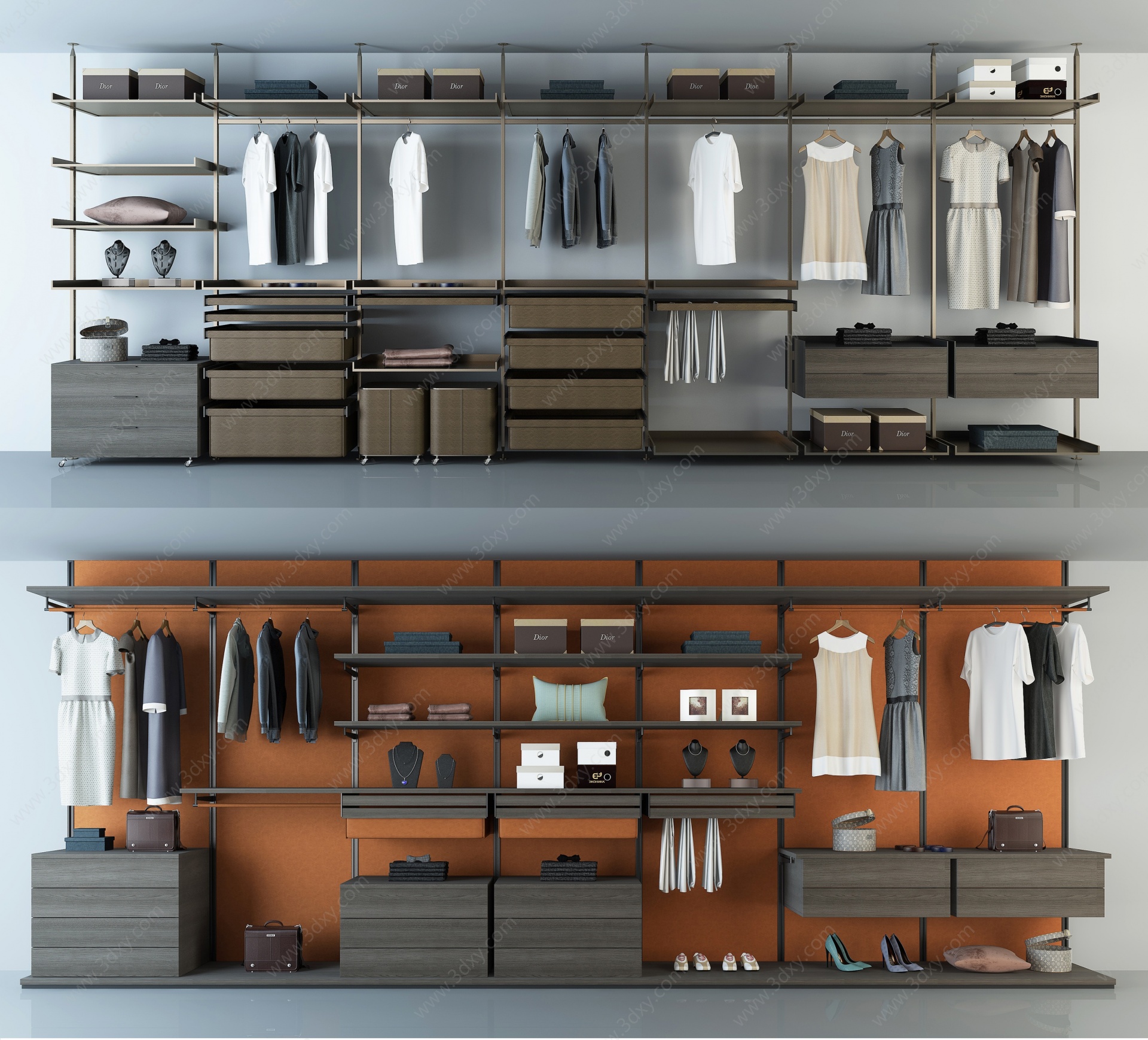 现代衣柜轻奢意式衣柜3D模型