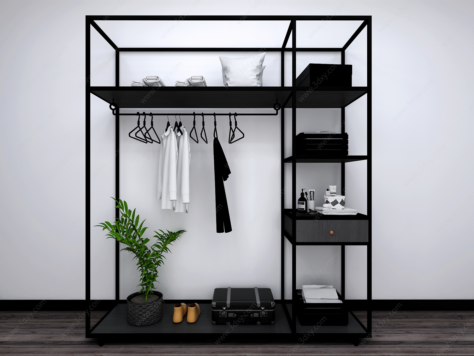 现代衣柜现代简约工业风3D模型