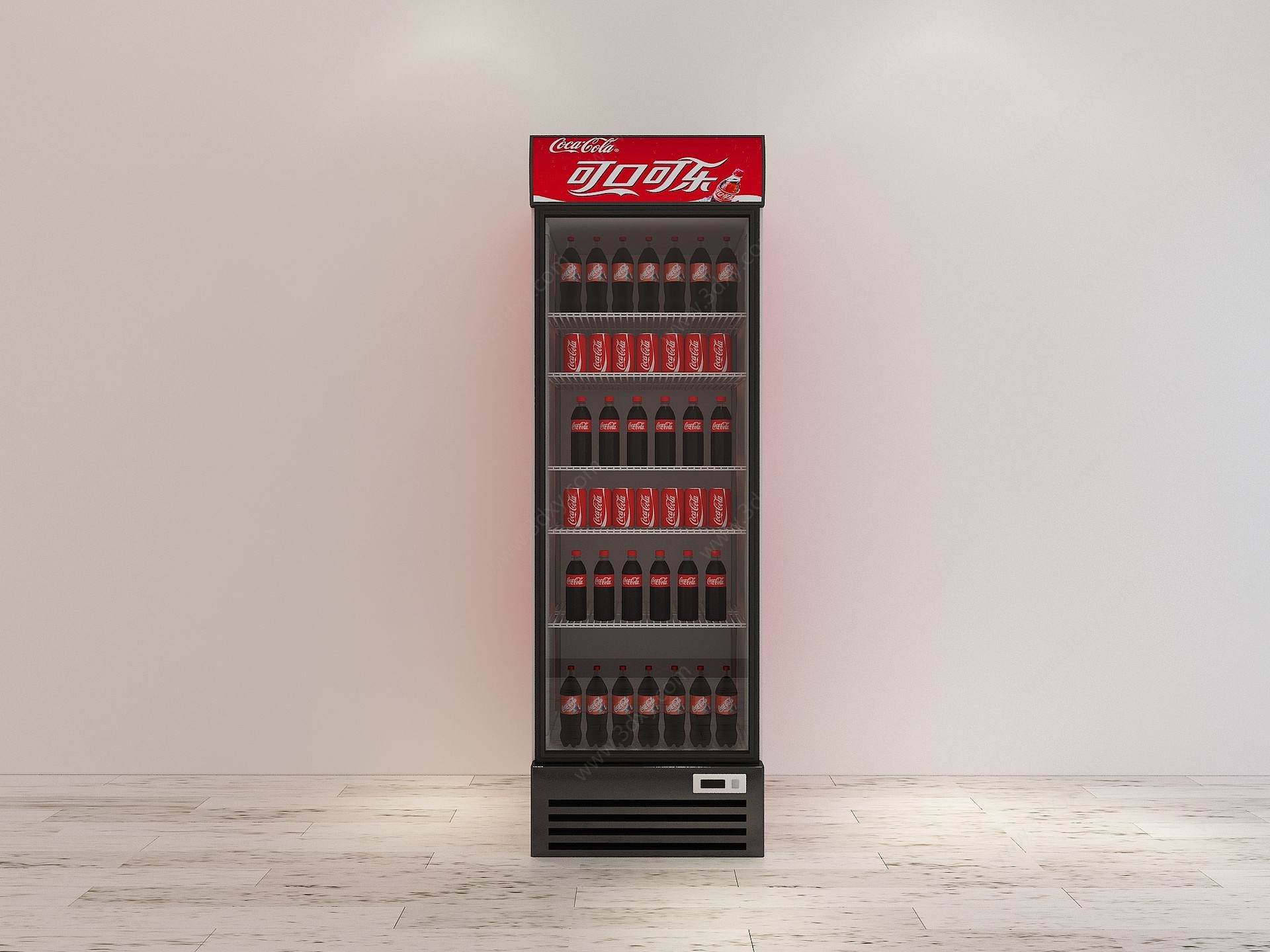 现代新款可口可乐饮料冰柜3D模型