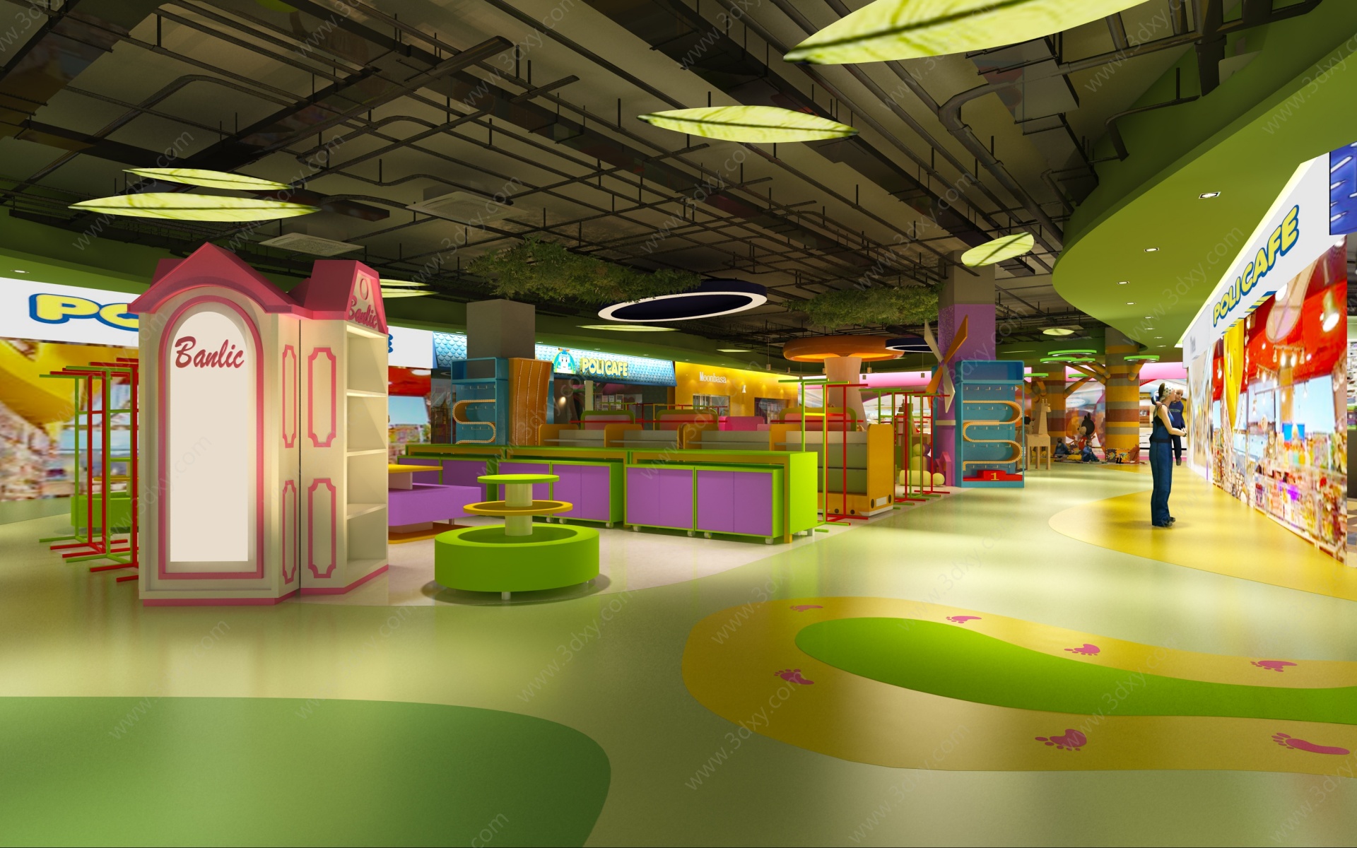现代商场大厅儿童乐园3D模型