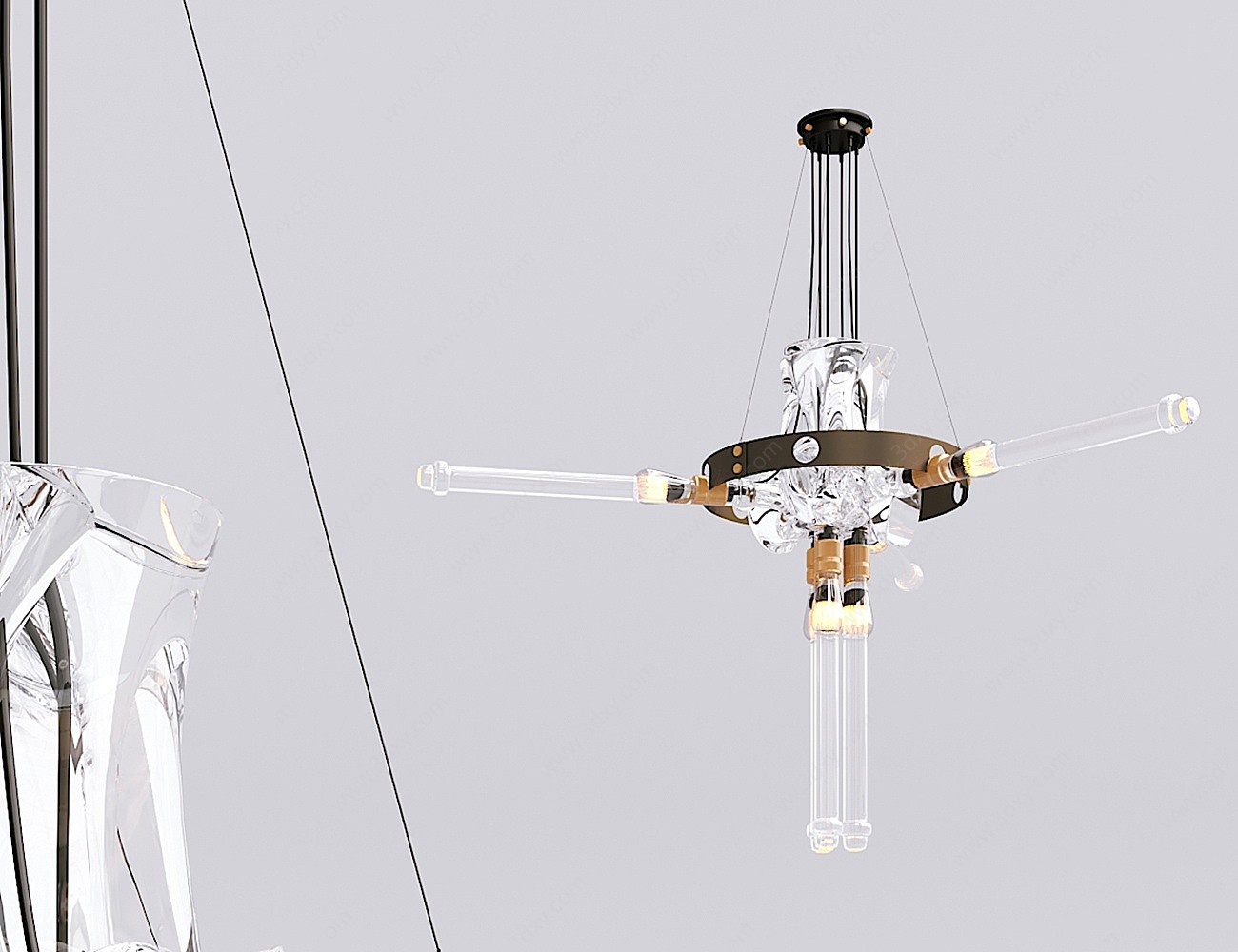 现代玻璃吊灯3D模型