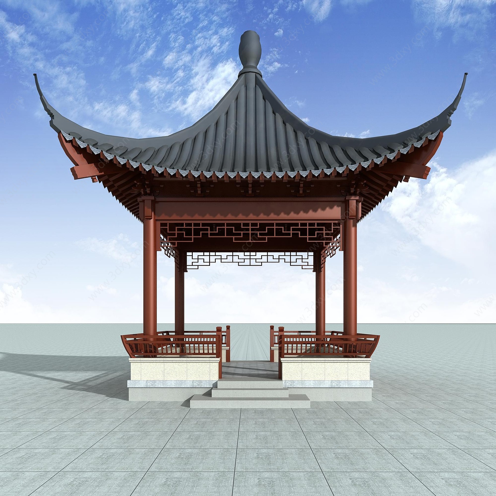 传统中式亭子3D模型