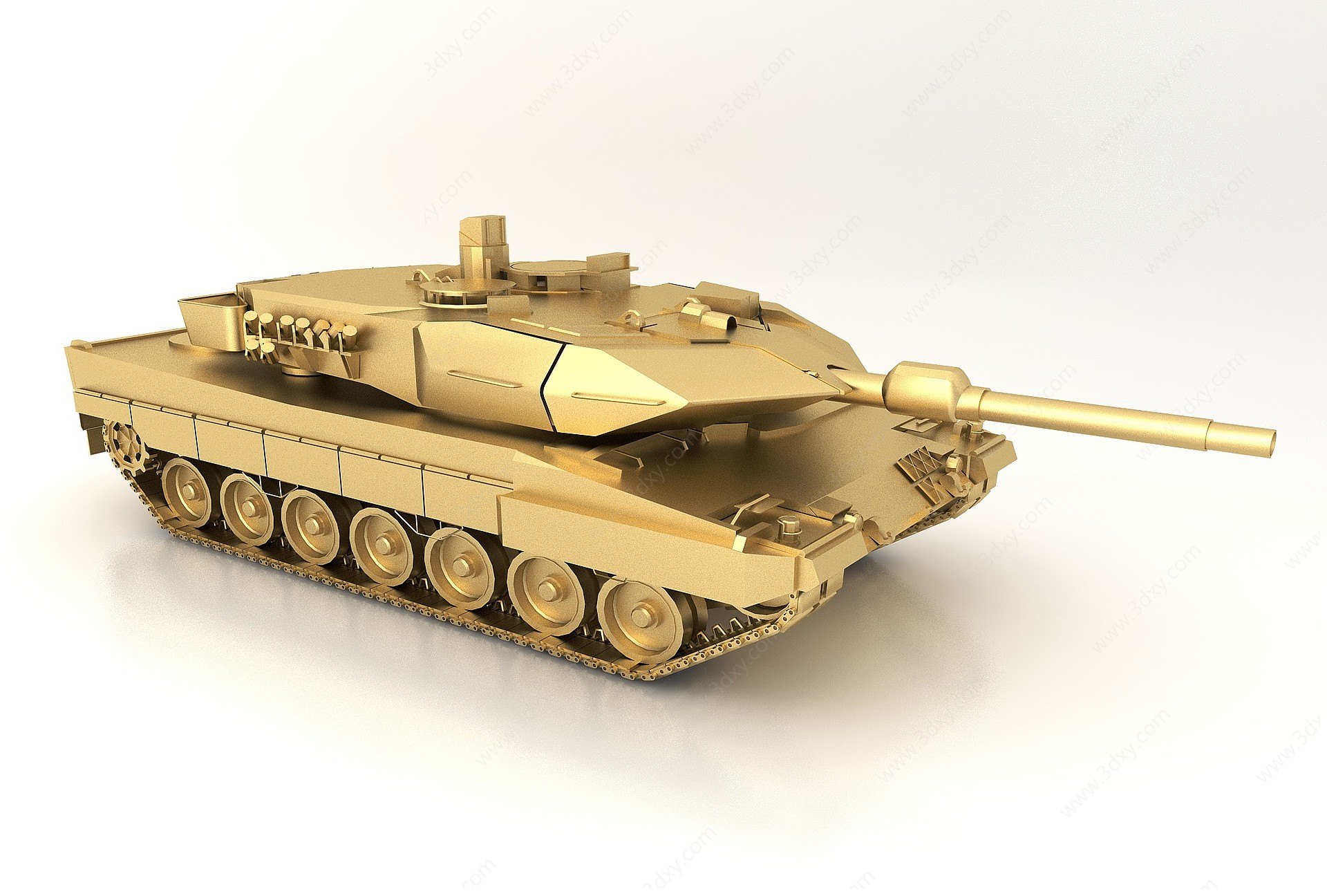 中式军事基地坦克3D模型
