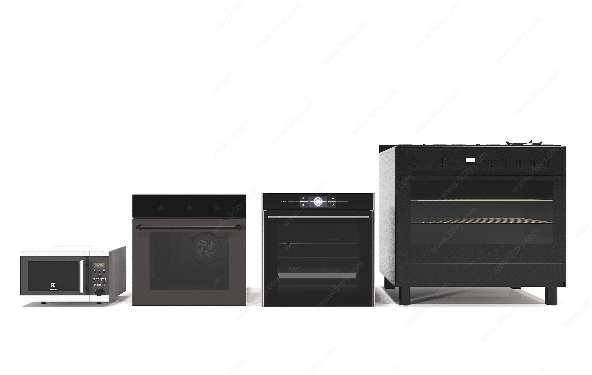 现代微波炉烤箱组合3D模型