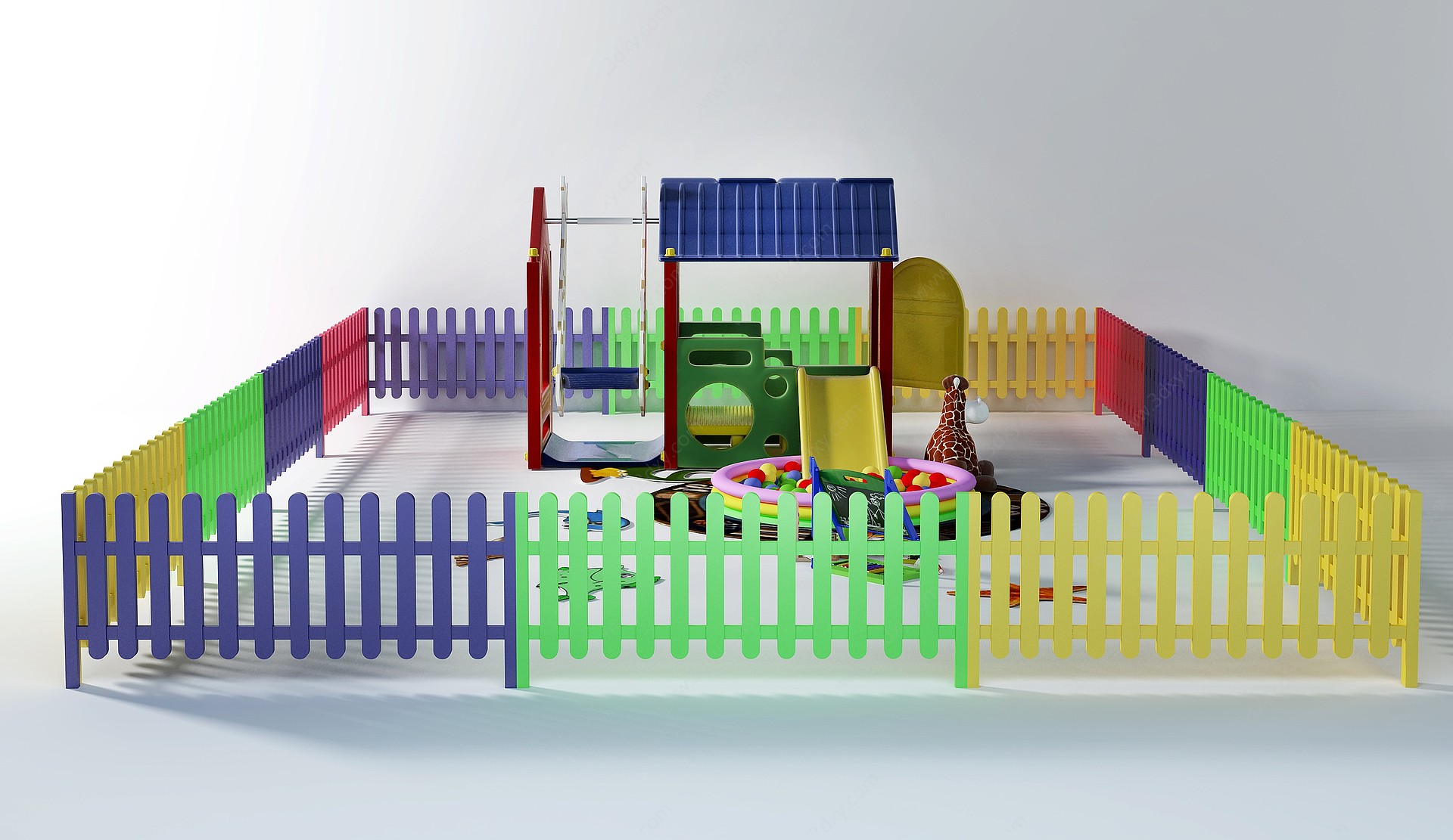 现代儿童乐园玩具3D模型