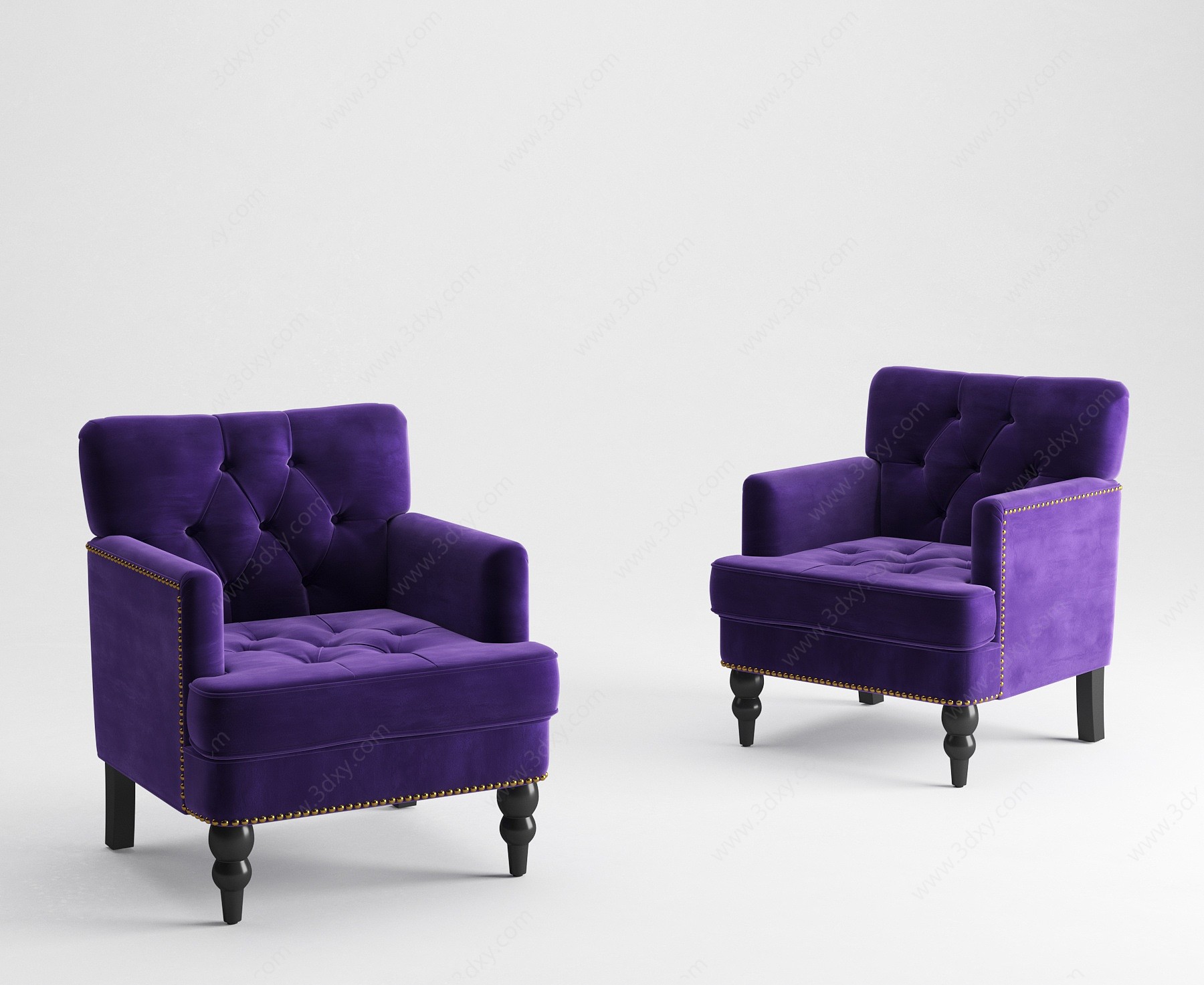欧式古典单人沙发3D模型