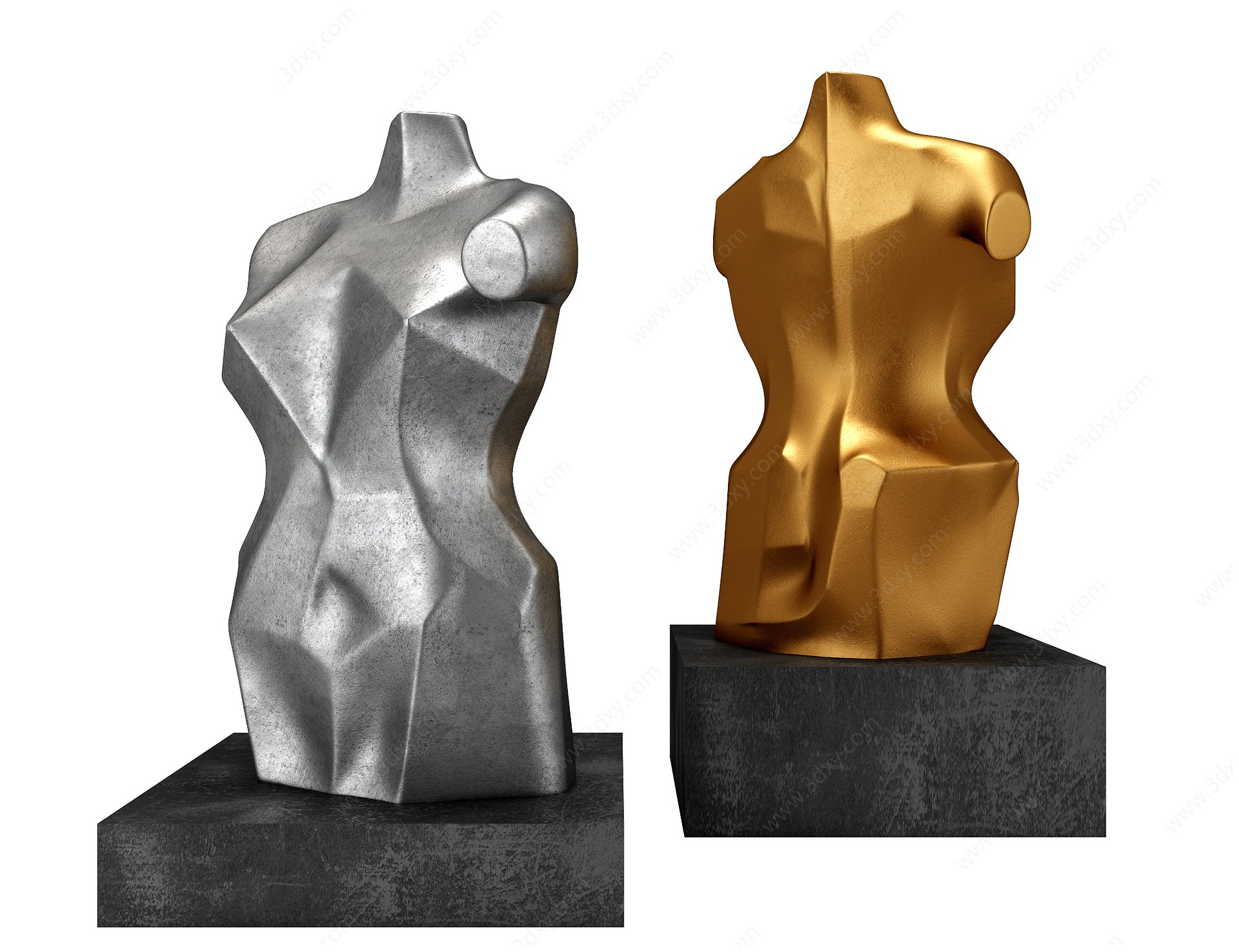 现代人体雕塑金属雕塑3D模型