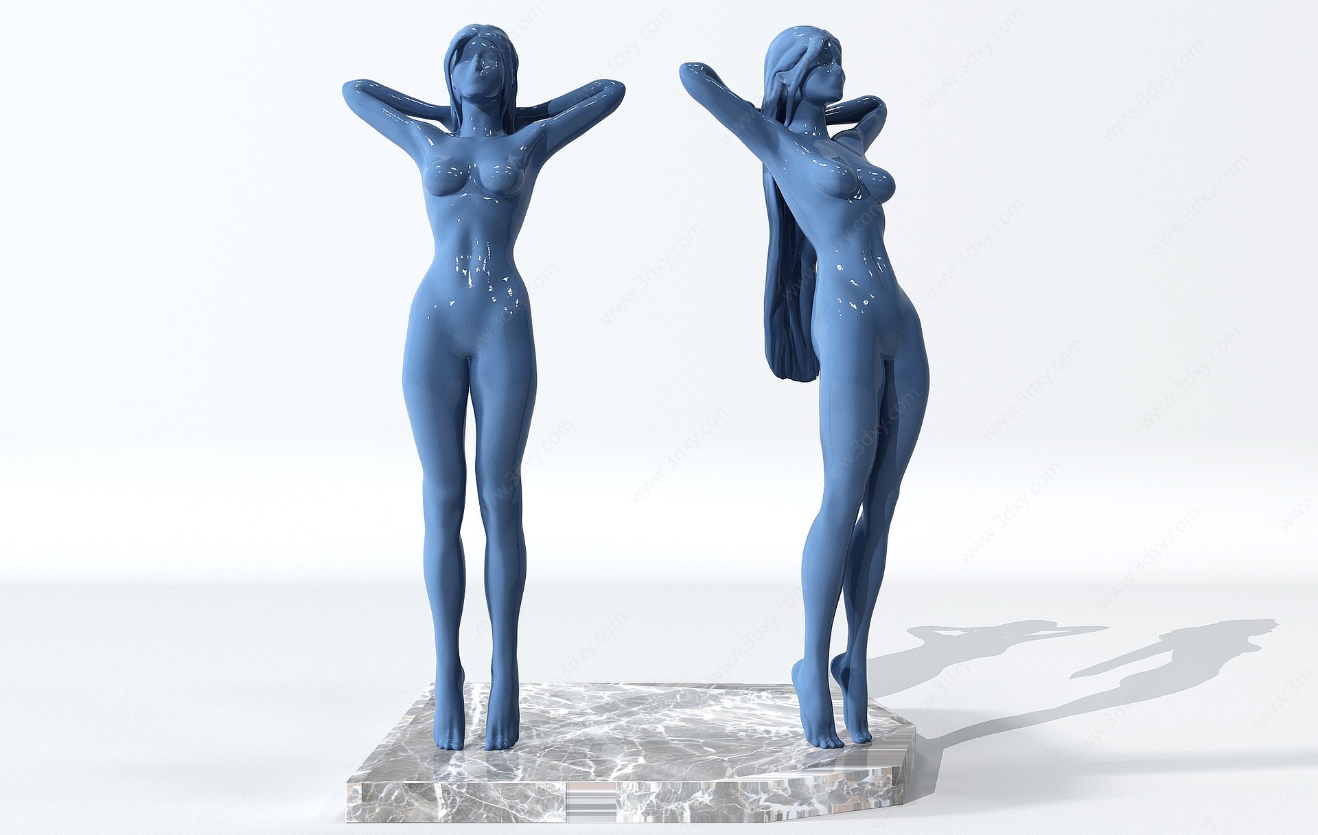 现代女性人物雕塑3D模型