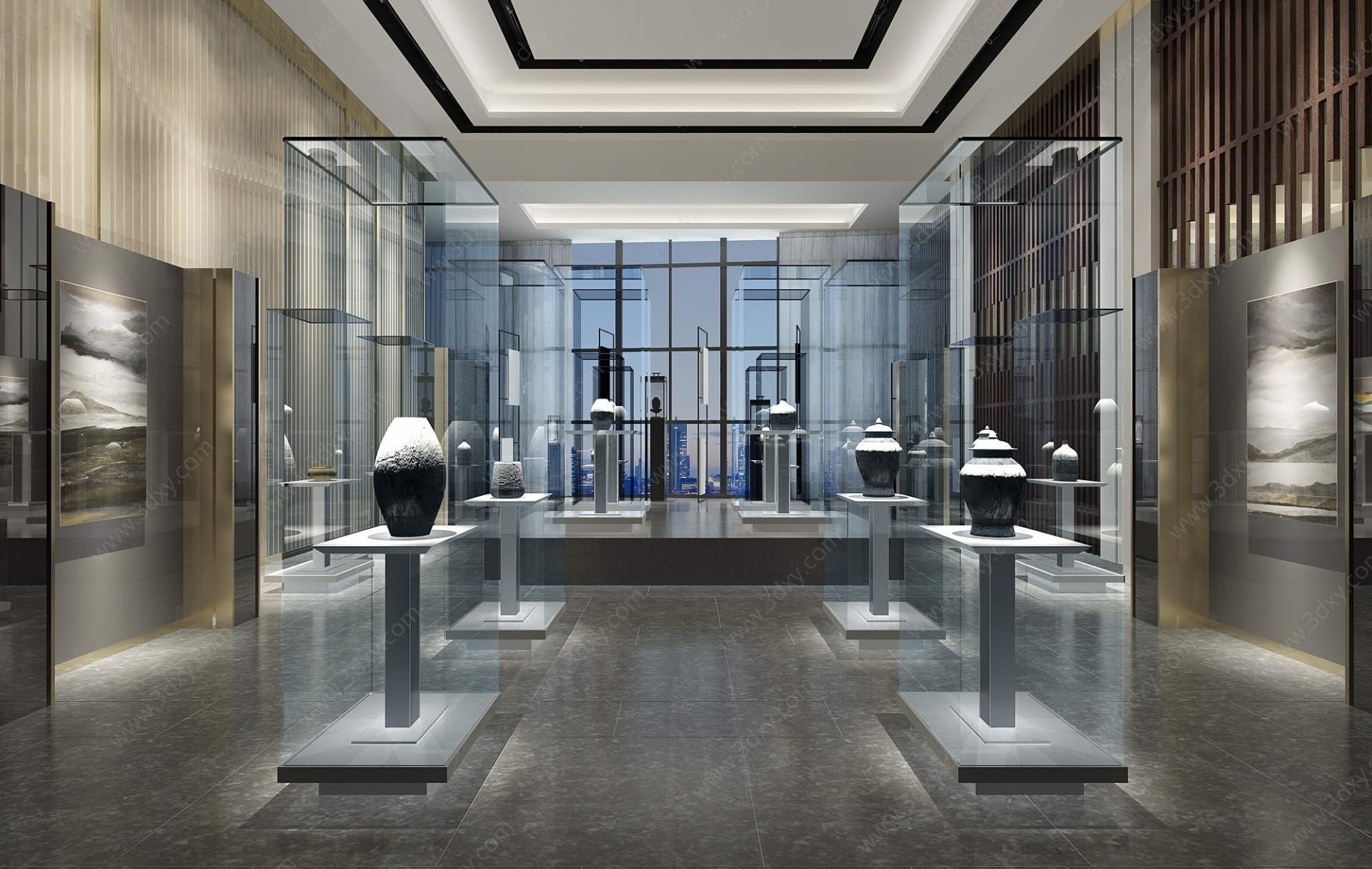 新中式陶瓷展厅3D模型