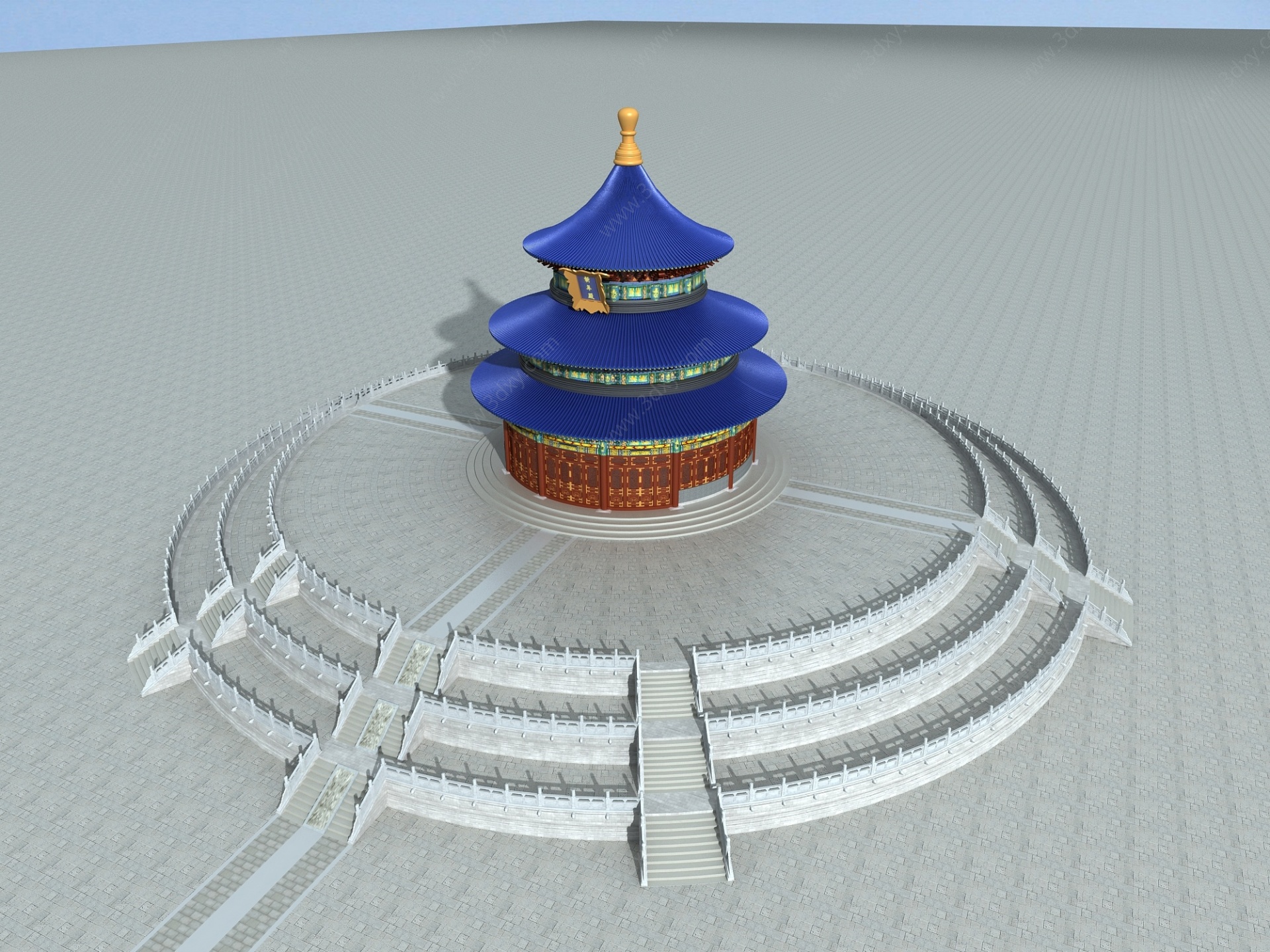 中式天壇建筑3D模型
