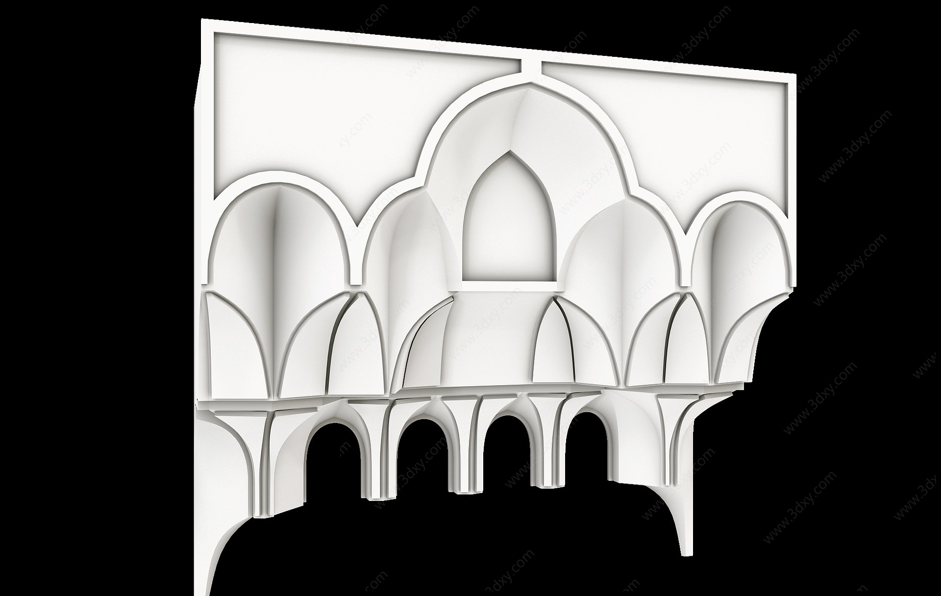 现代伊斯兰墙面造型3D模型