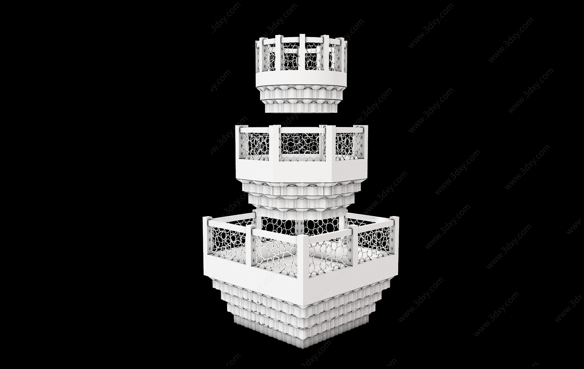 现代伊斯兰栏杆护栏3D模型