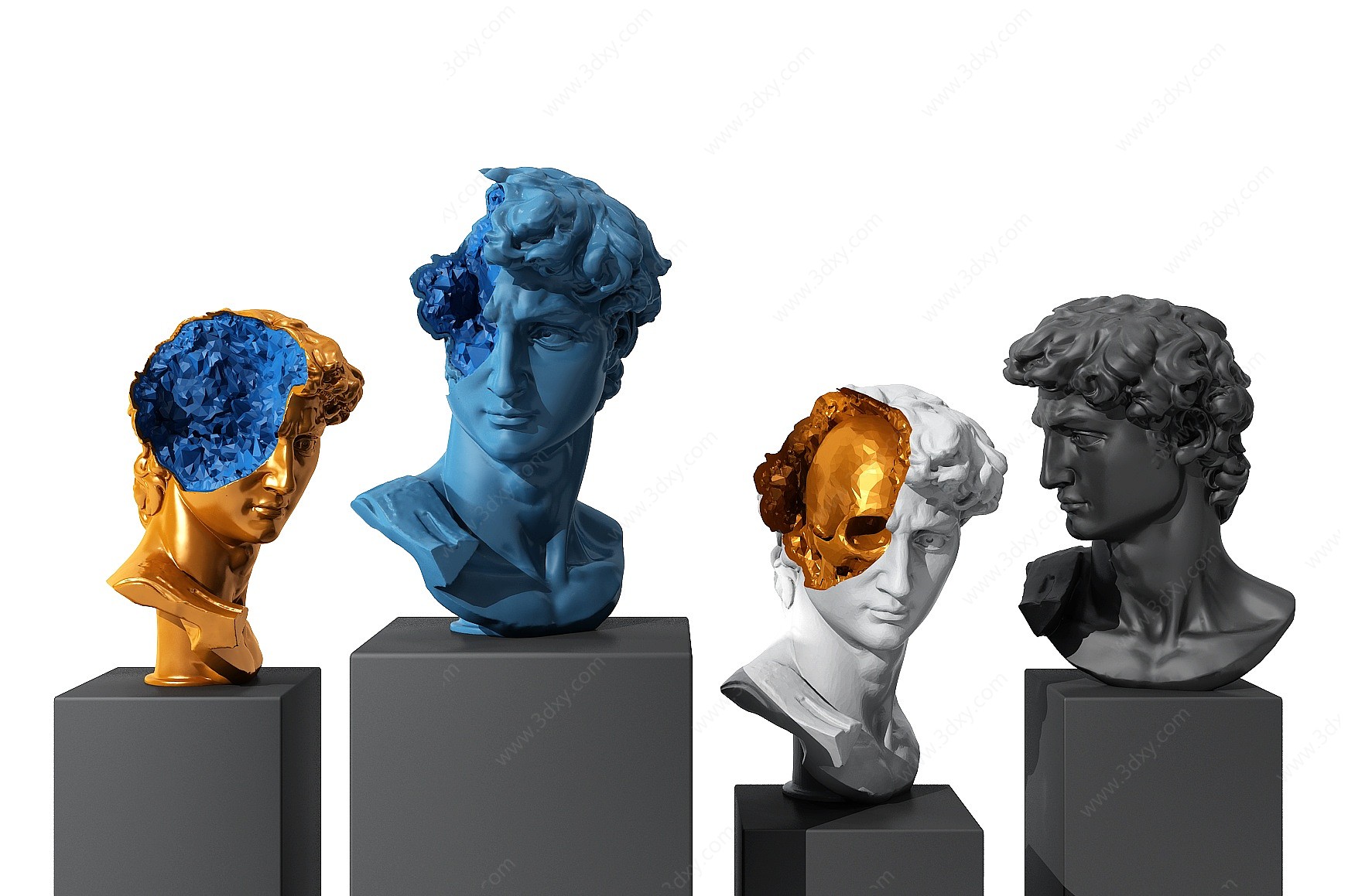 欧式人物雕塑雕像摆台3D模型