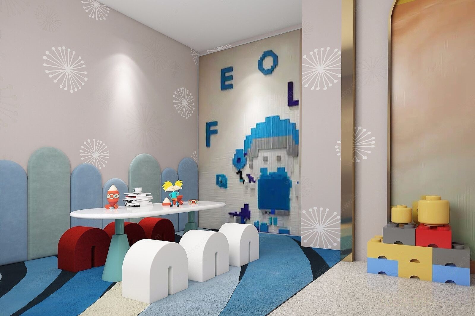 现代儿童娱乐室3D模型