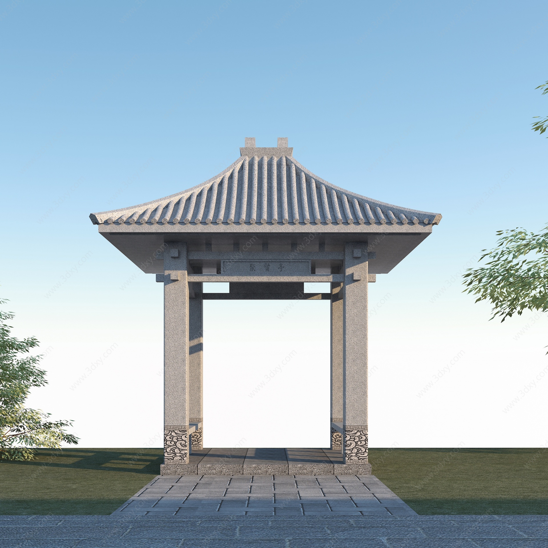 中式石亭子3D模型