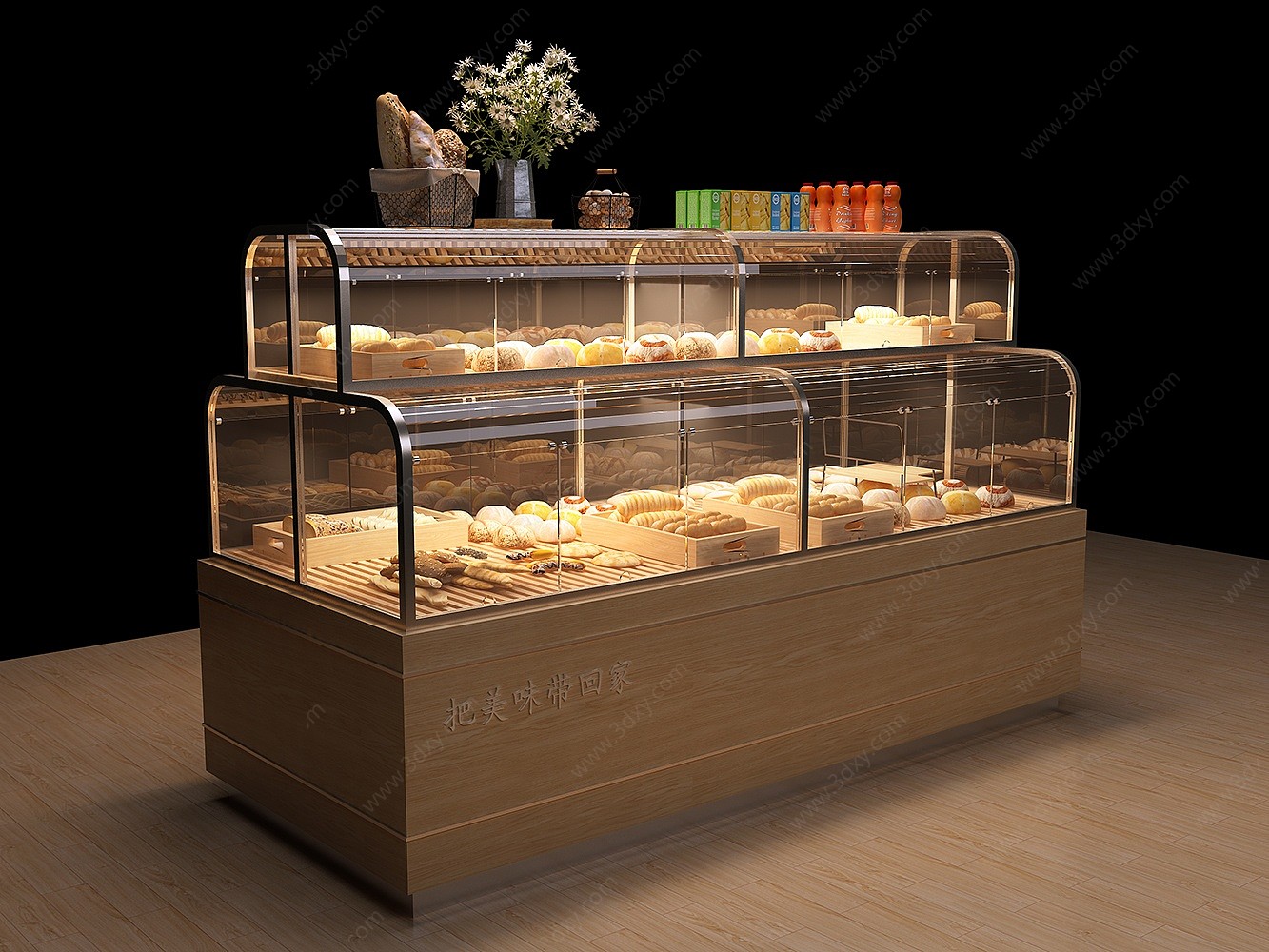 现代货架面包架3D模型