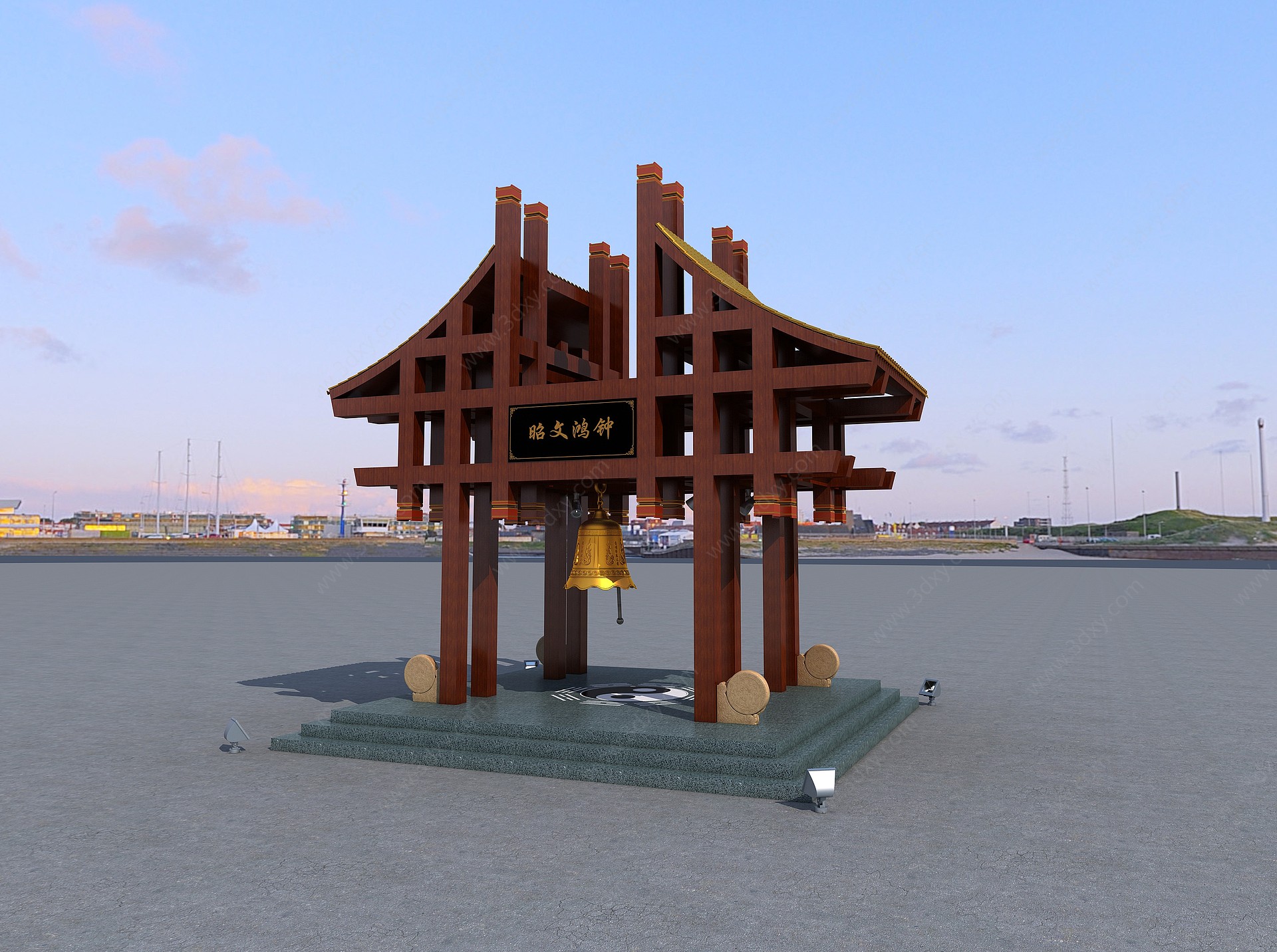 传统中式钟亭3D模型