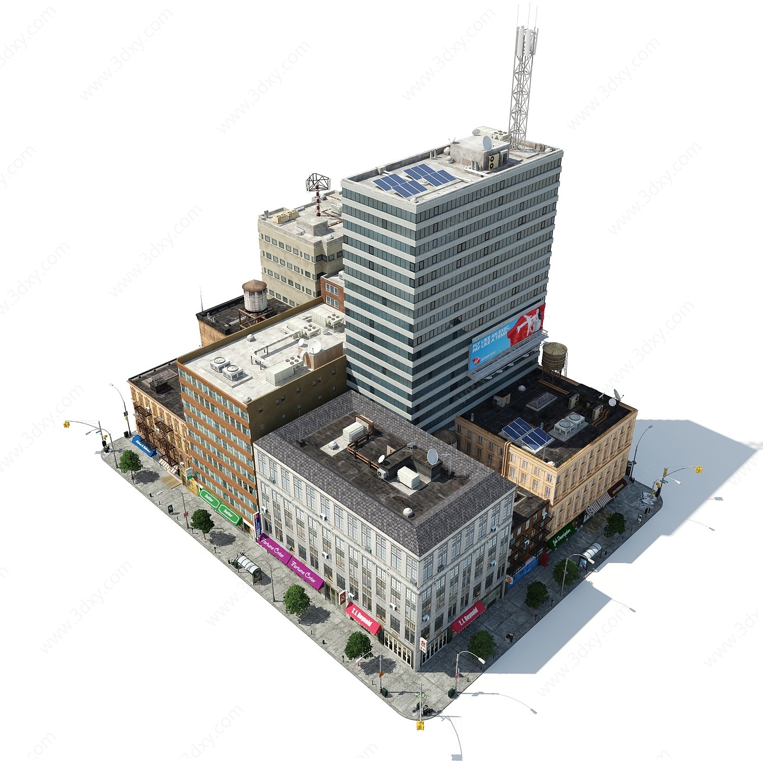 现代城市建筑3D模型