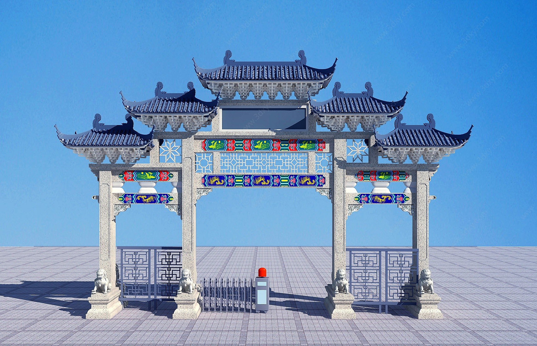 新中式山庄度假村3D模型