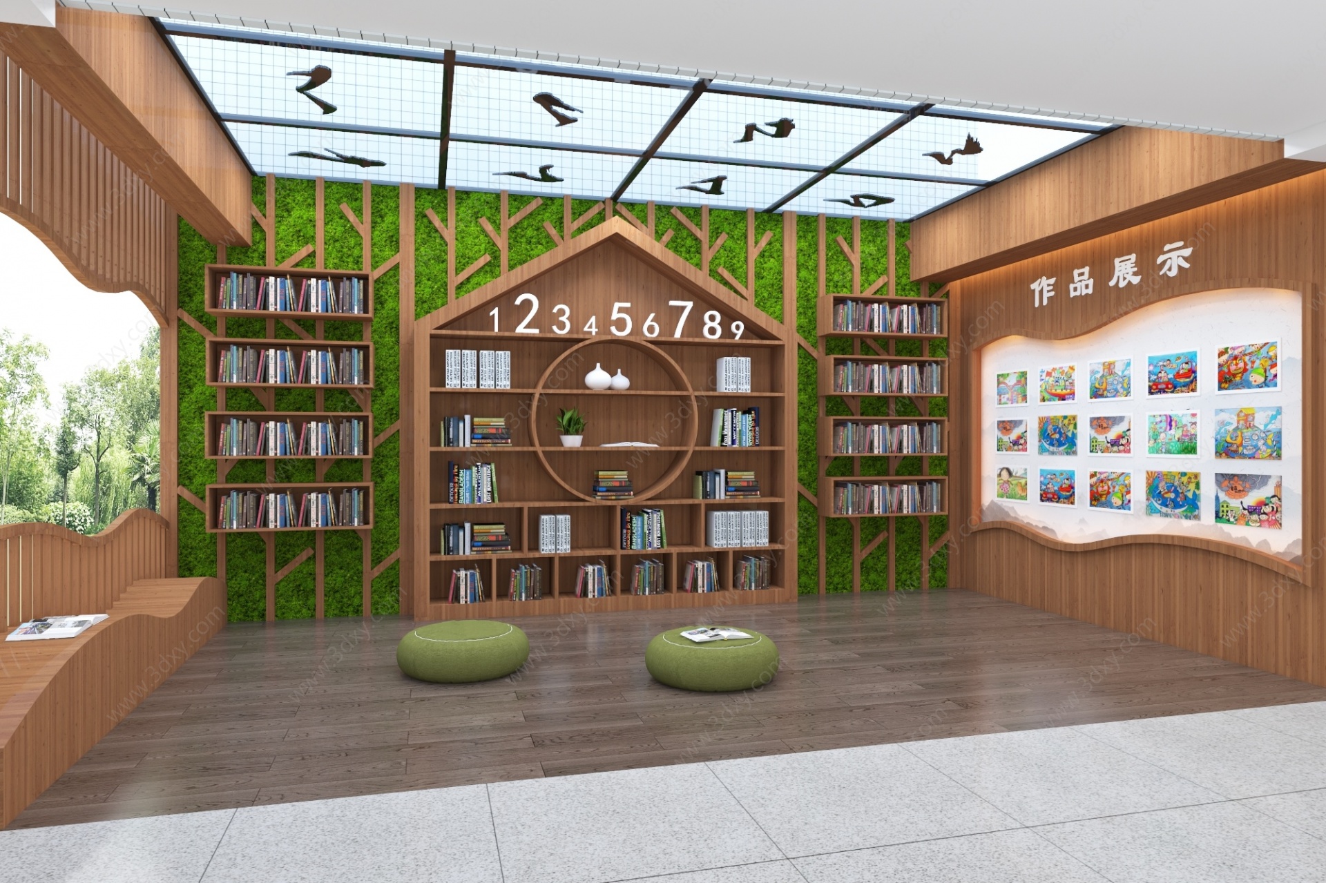 新中式阅读区3D模型