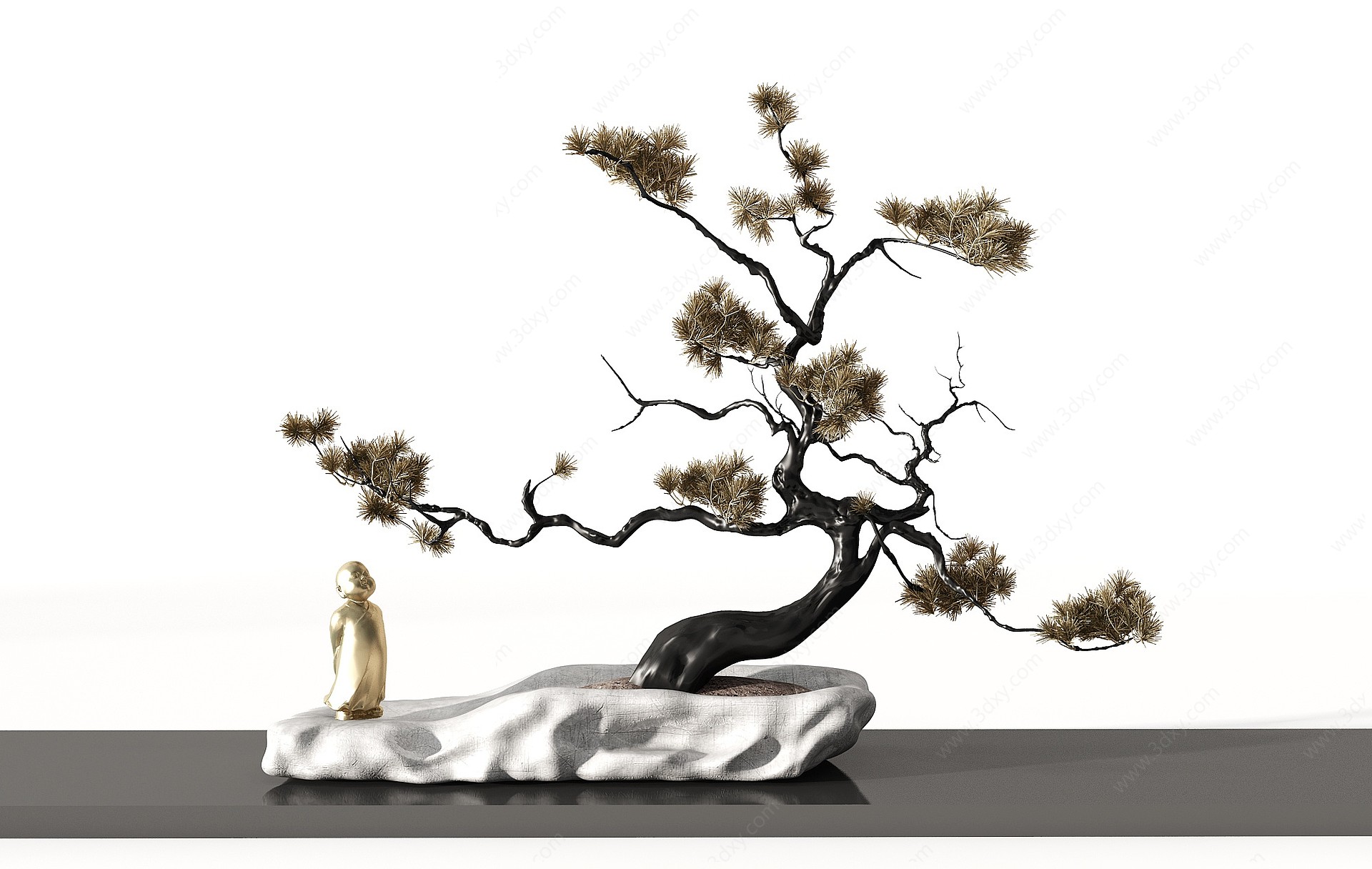 新中式松树摆件3D模型