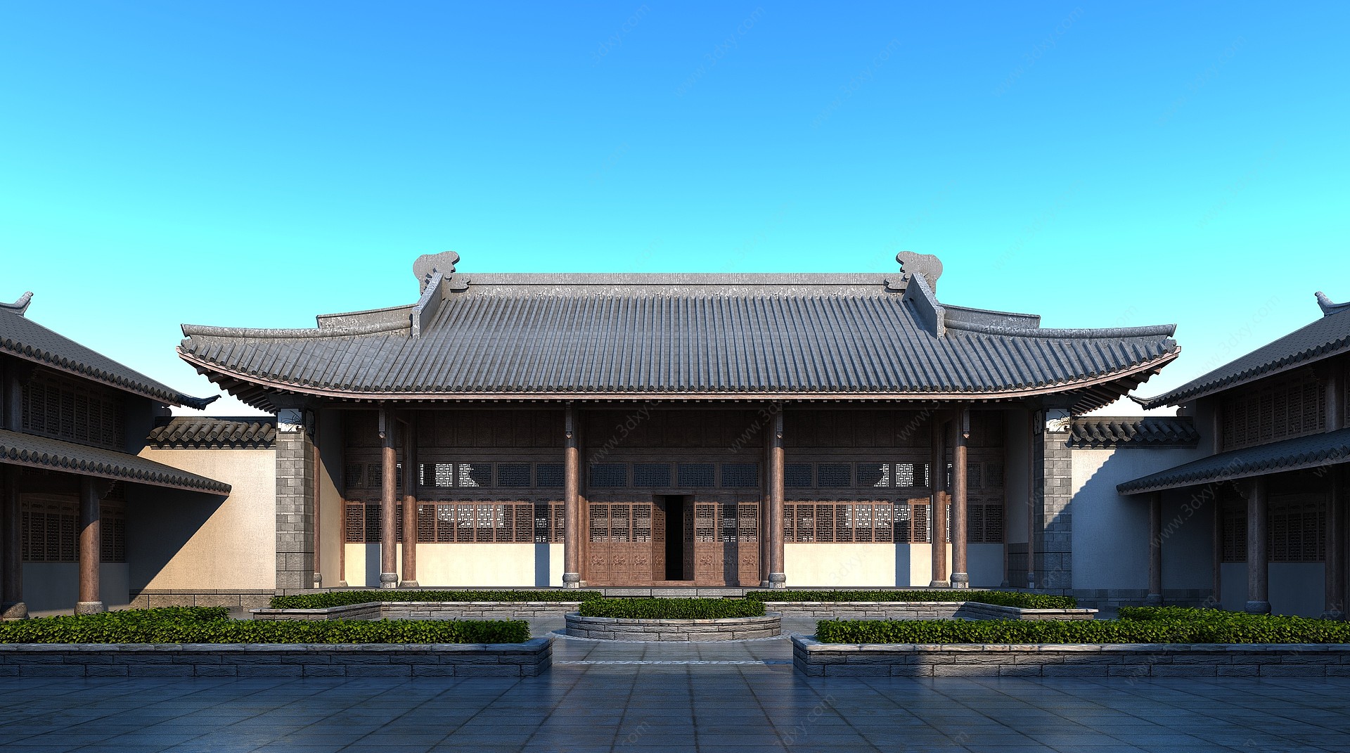 中式古建筑寺庙大殿寺院3D模型