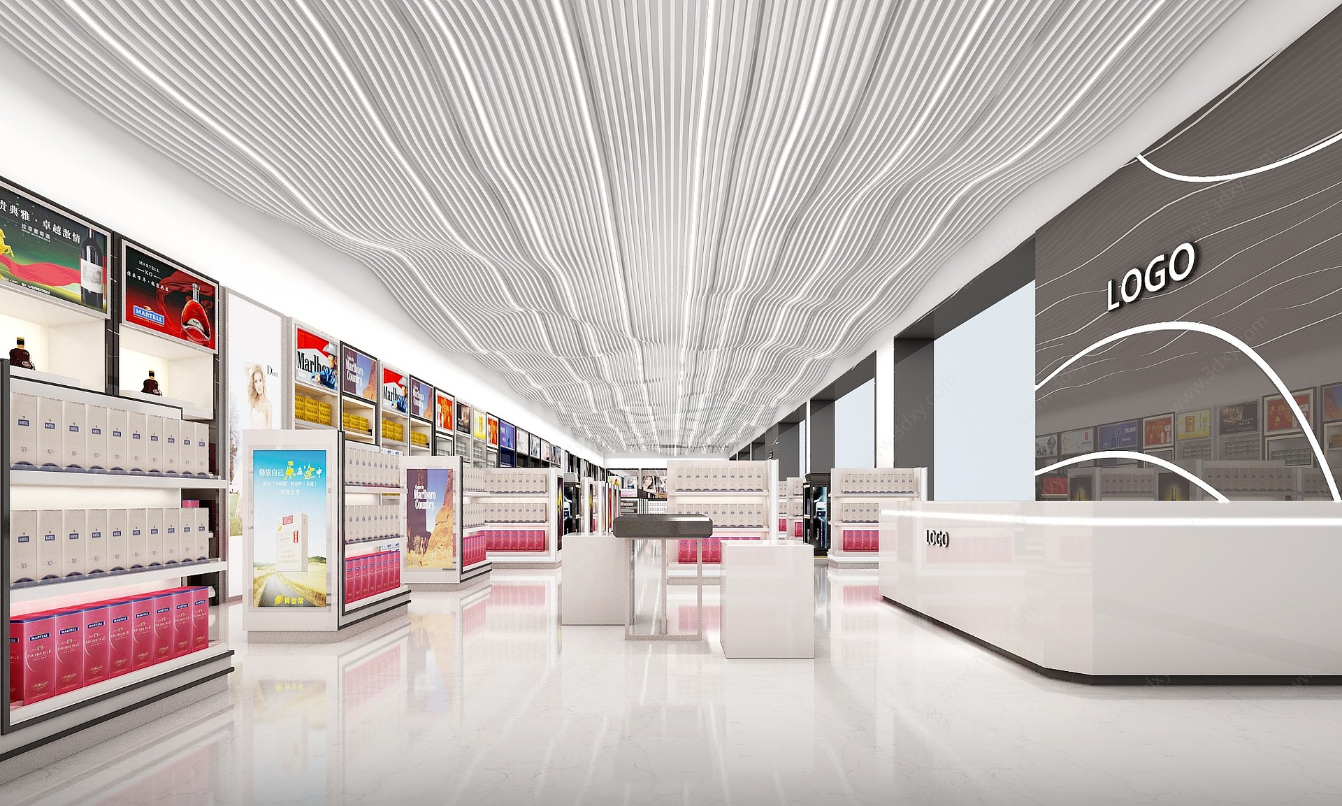 现代风格机场免税店3D模型