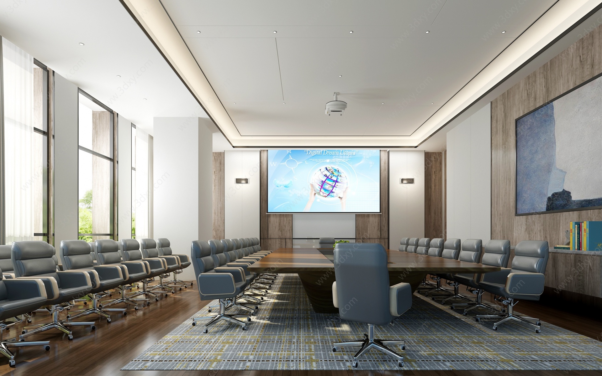 现代大型会议室3D模型
