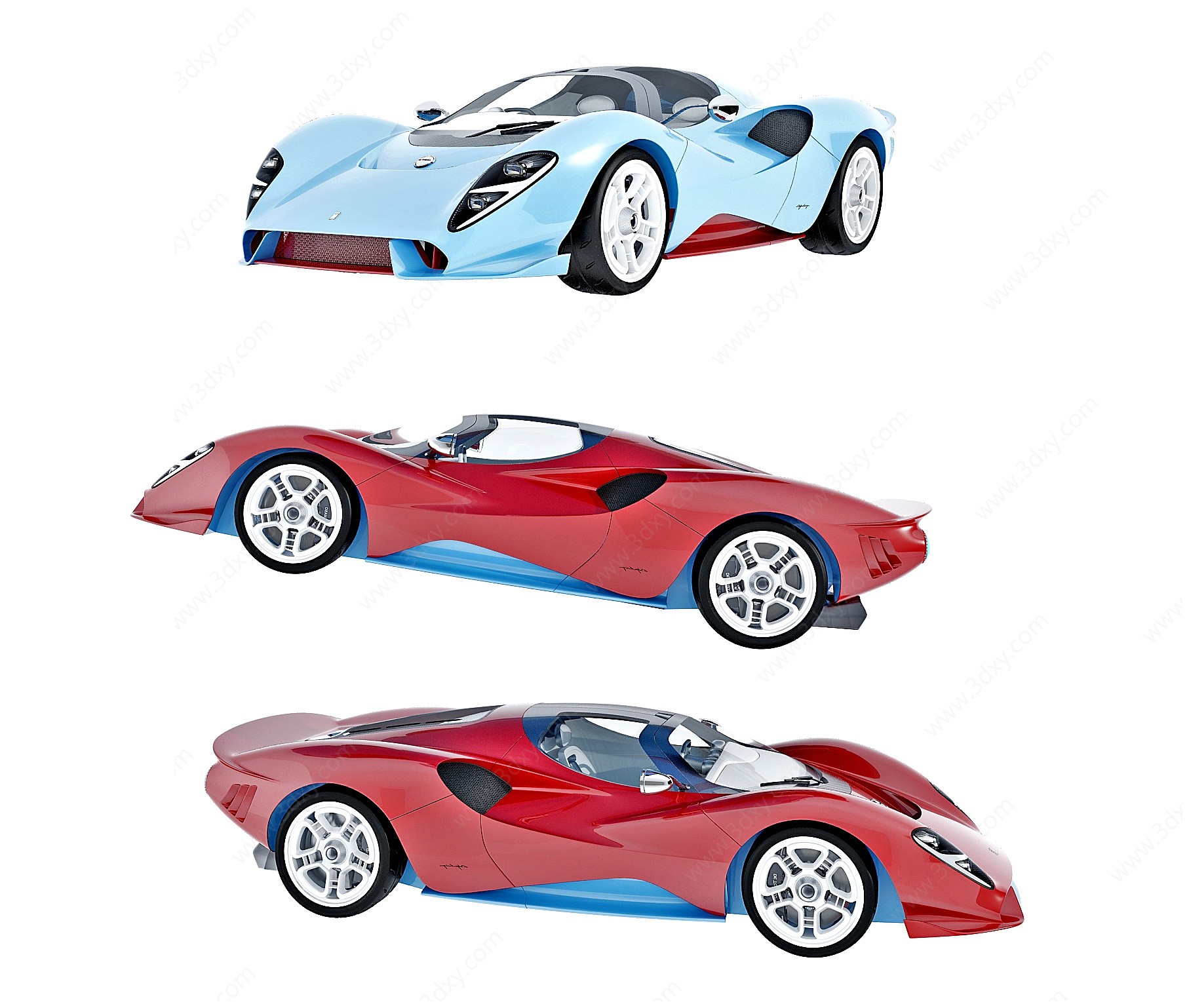 现代跑车汽车3D模型